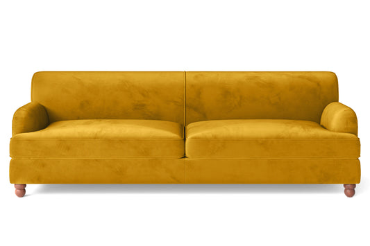 Pisa 4 Seater Sofa Yellow Velvet