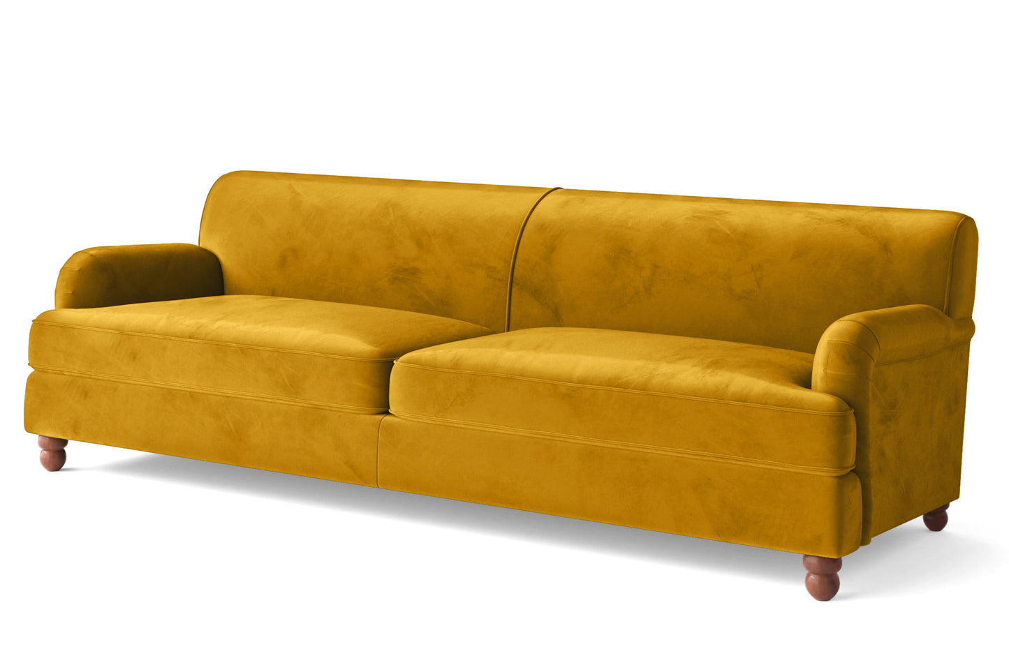 Pisa 4 Seater Sofa Yellow Velvet