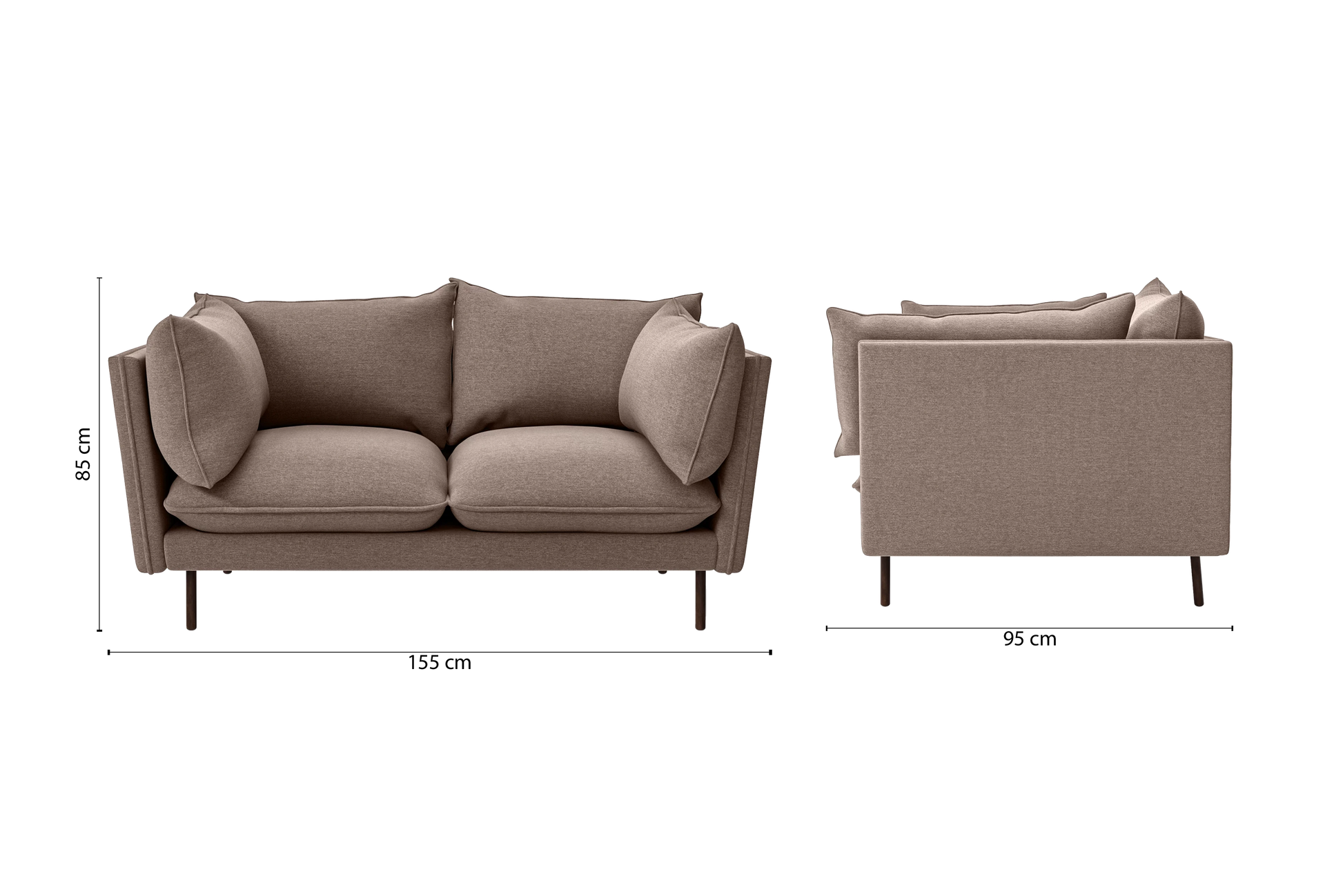 Pistoia 2 Seater Sofa Caramel Linen Fabric