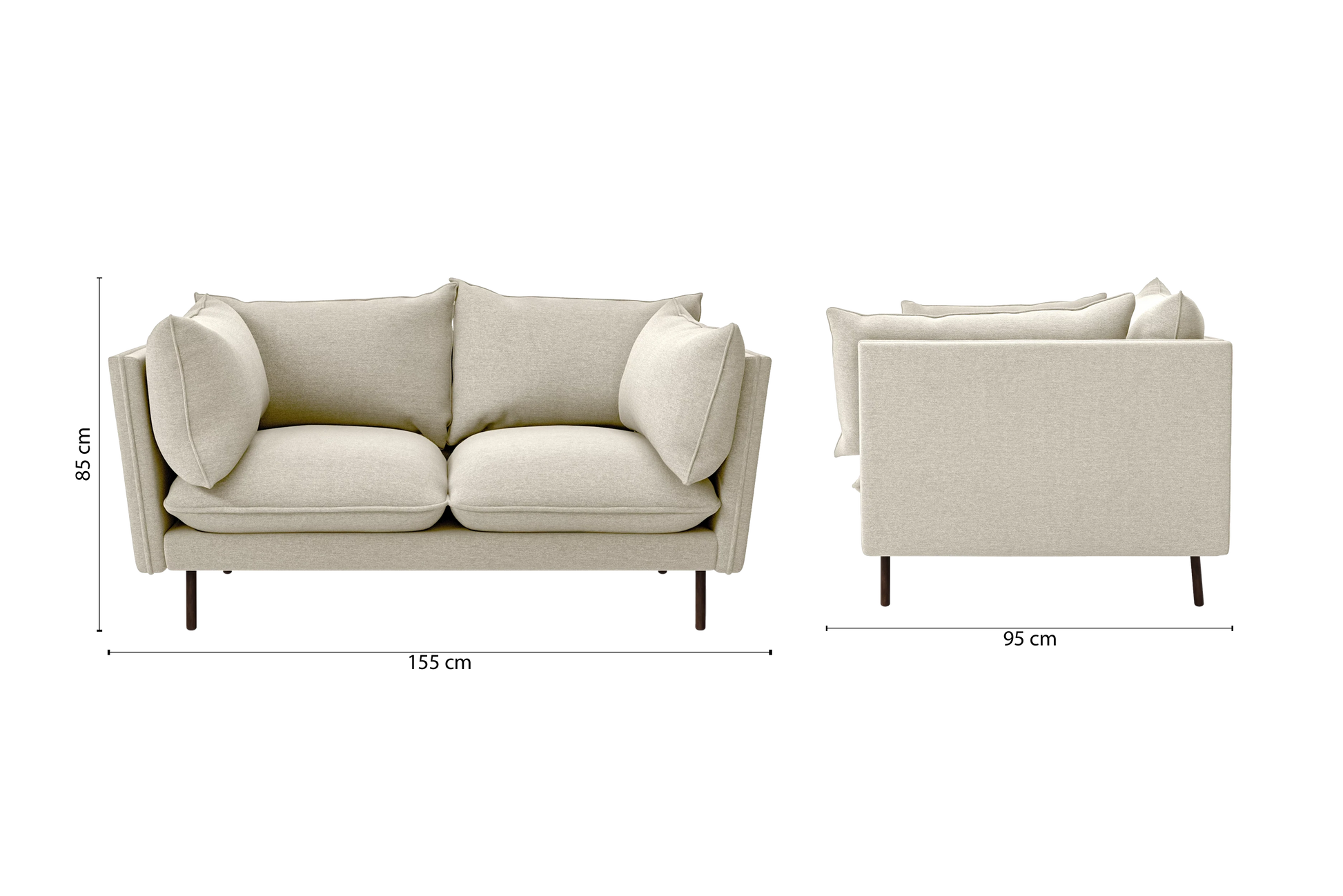 Pistoia 2 Seater Sofa Cream Linen Fabric