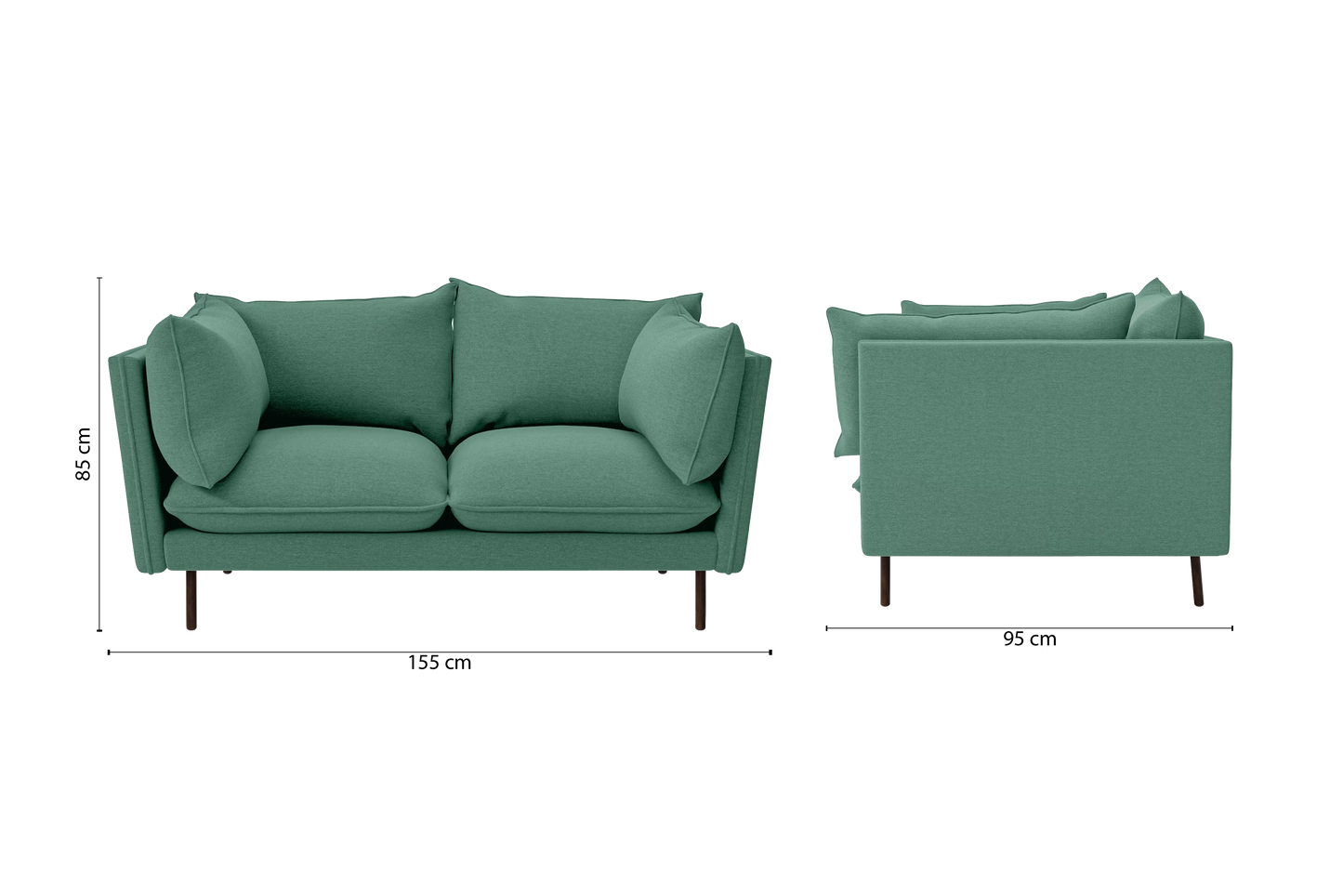 Pistoia 2 Seater Sofa Mint Green Linen Fabric