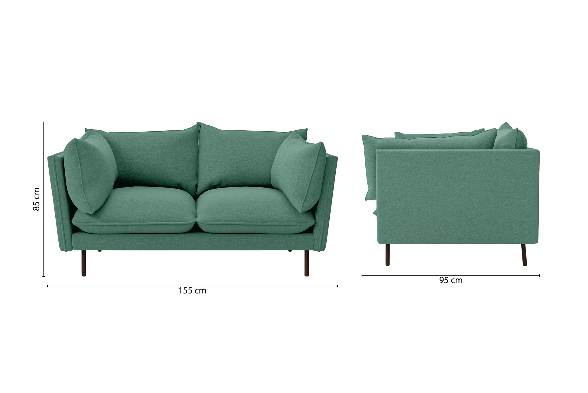 Pistoia 2 Seater Sofa Mint Green Linen Fabric