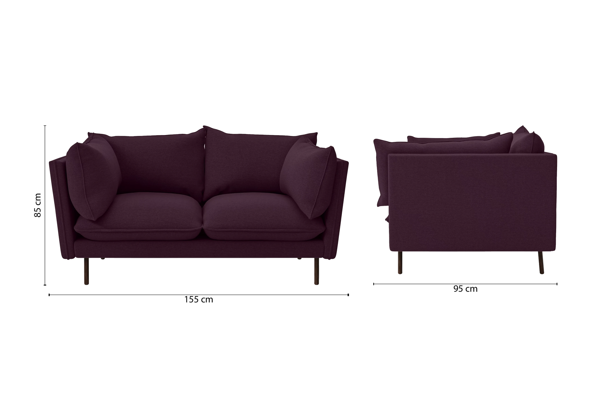 Pistoia 2 Seater Sofa Purple Linen Fabric