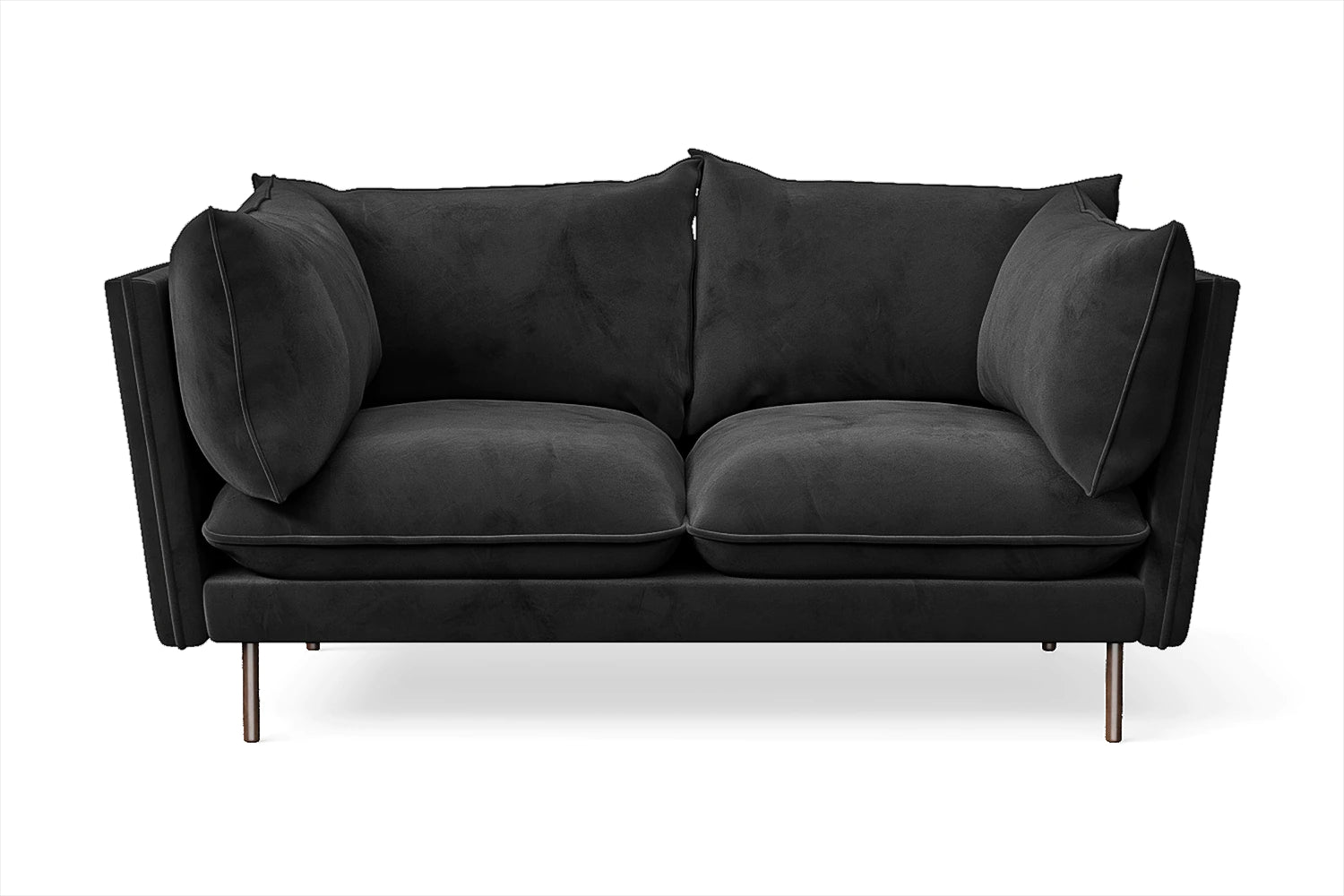 Pistoia 2 Seater Sofa Black Velvet