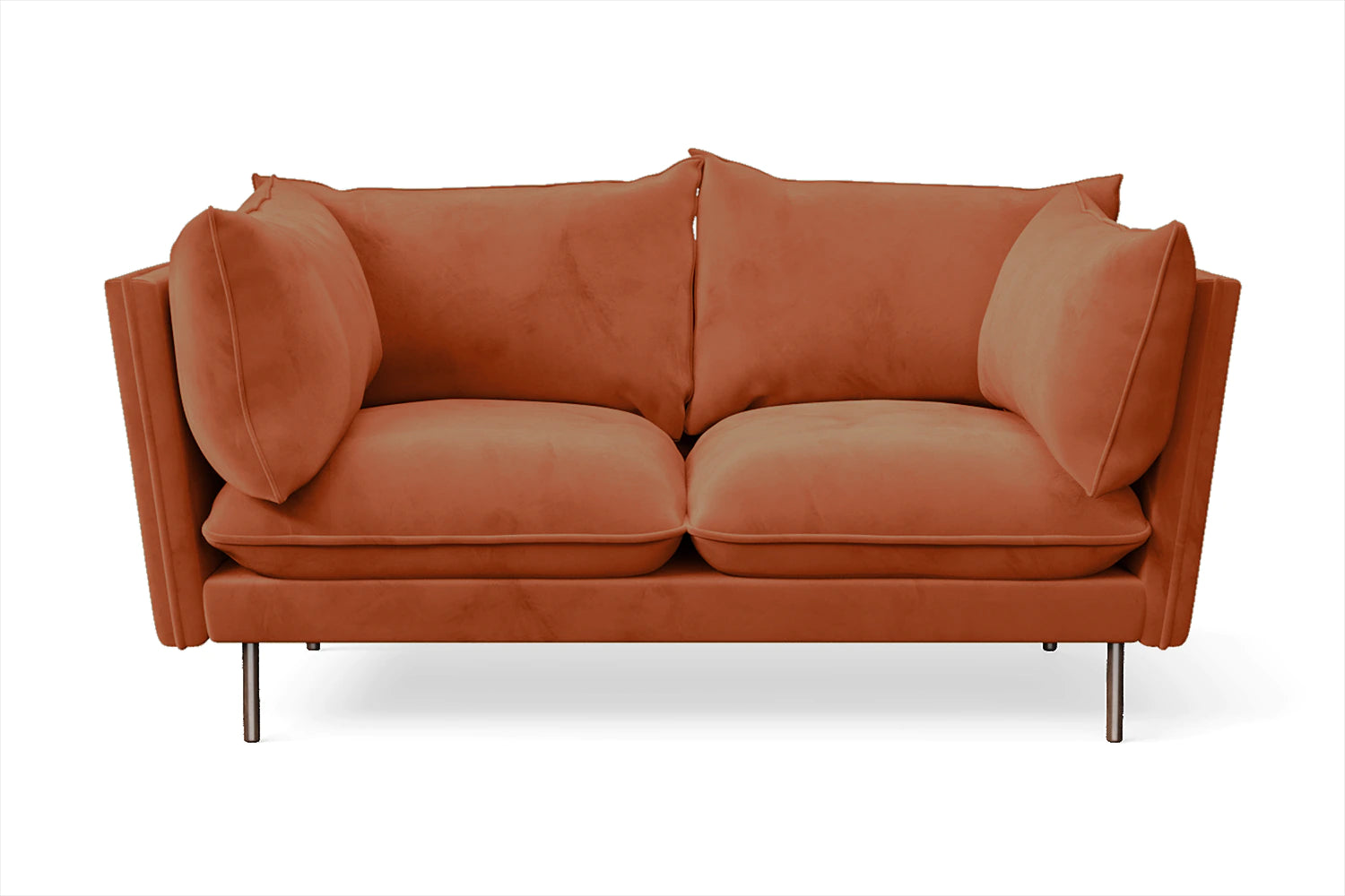 Pistoia 2 Seater Sofa Orange Velvet