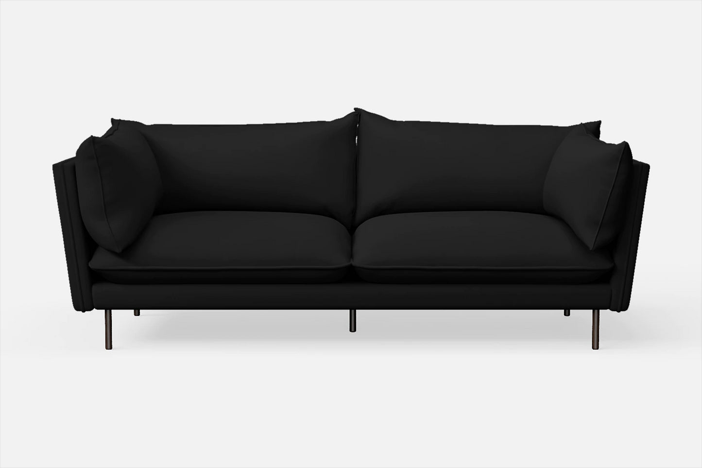 Pistoia 3 Seater Sofa Black Leather