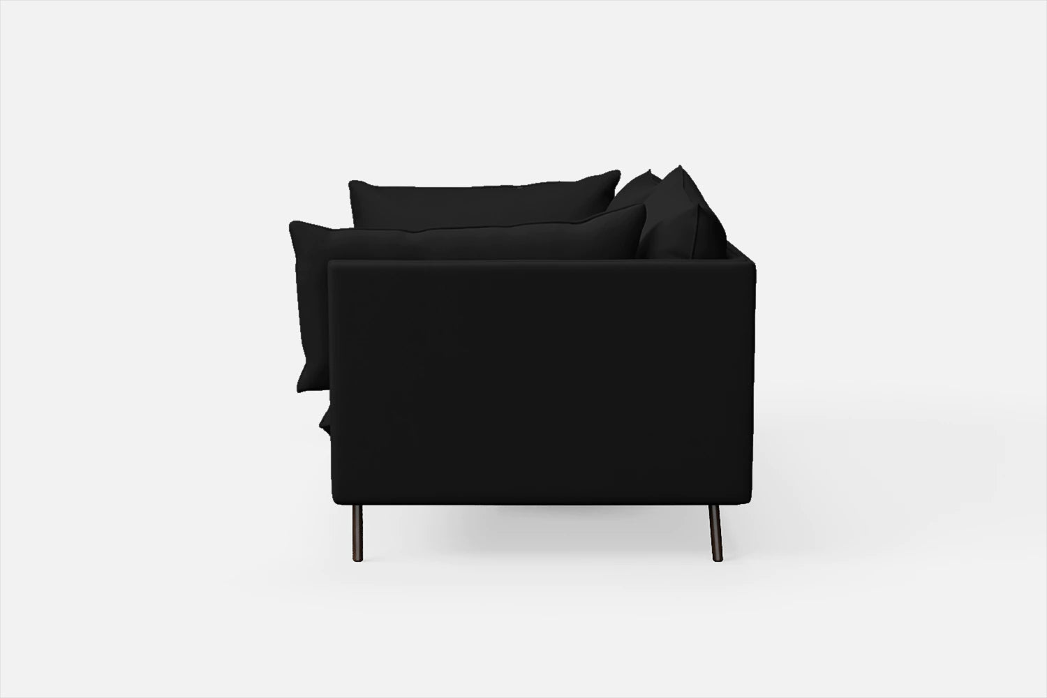 Pistoia 3 Seater Sofa Black Leather