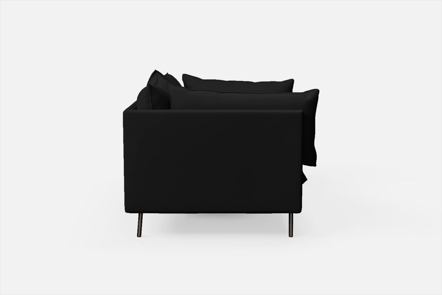 Pistoia 3 Seater Sofa Black Leather