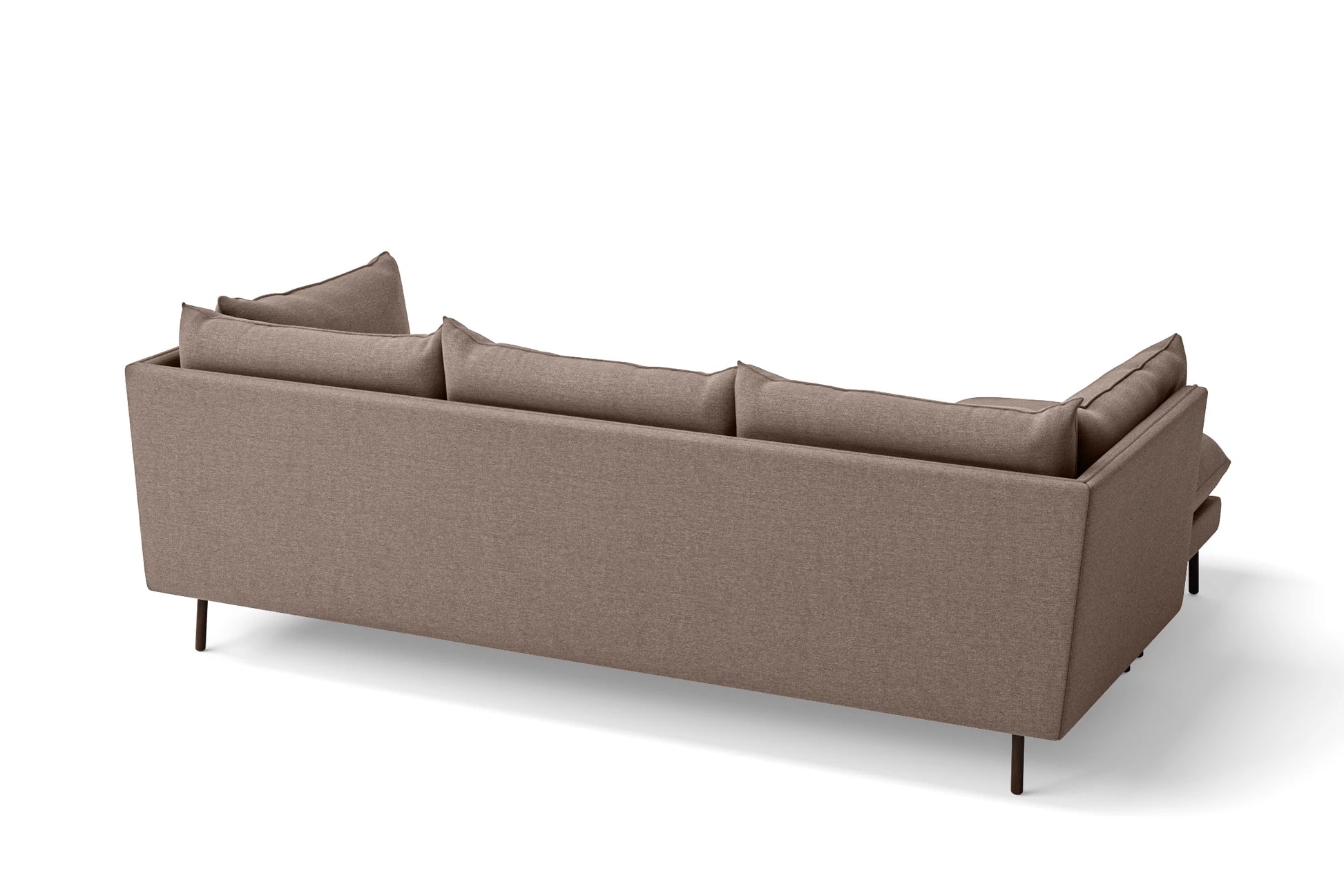 Pistoia 3 Seater Left Hand Facing Chaise Lounge Corner Sofa Caramel Linen Fabric