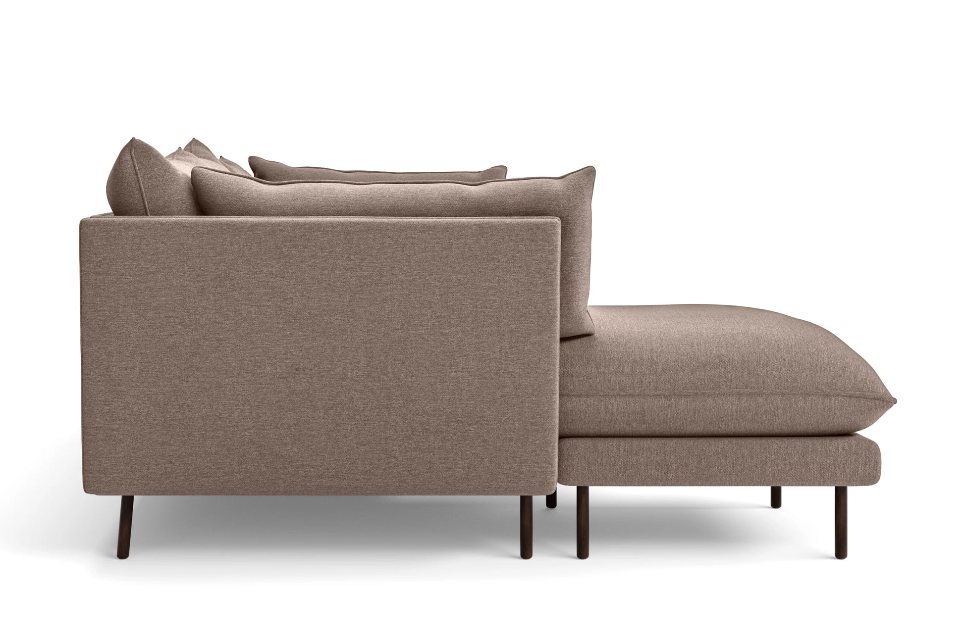 Pistoia 3 Seater Left Hand Facing Chaise Lounge Corner Sofa Caramel Linen Fabric