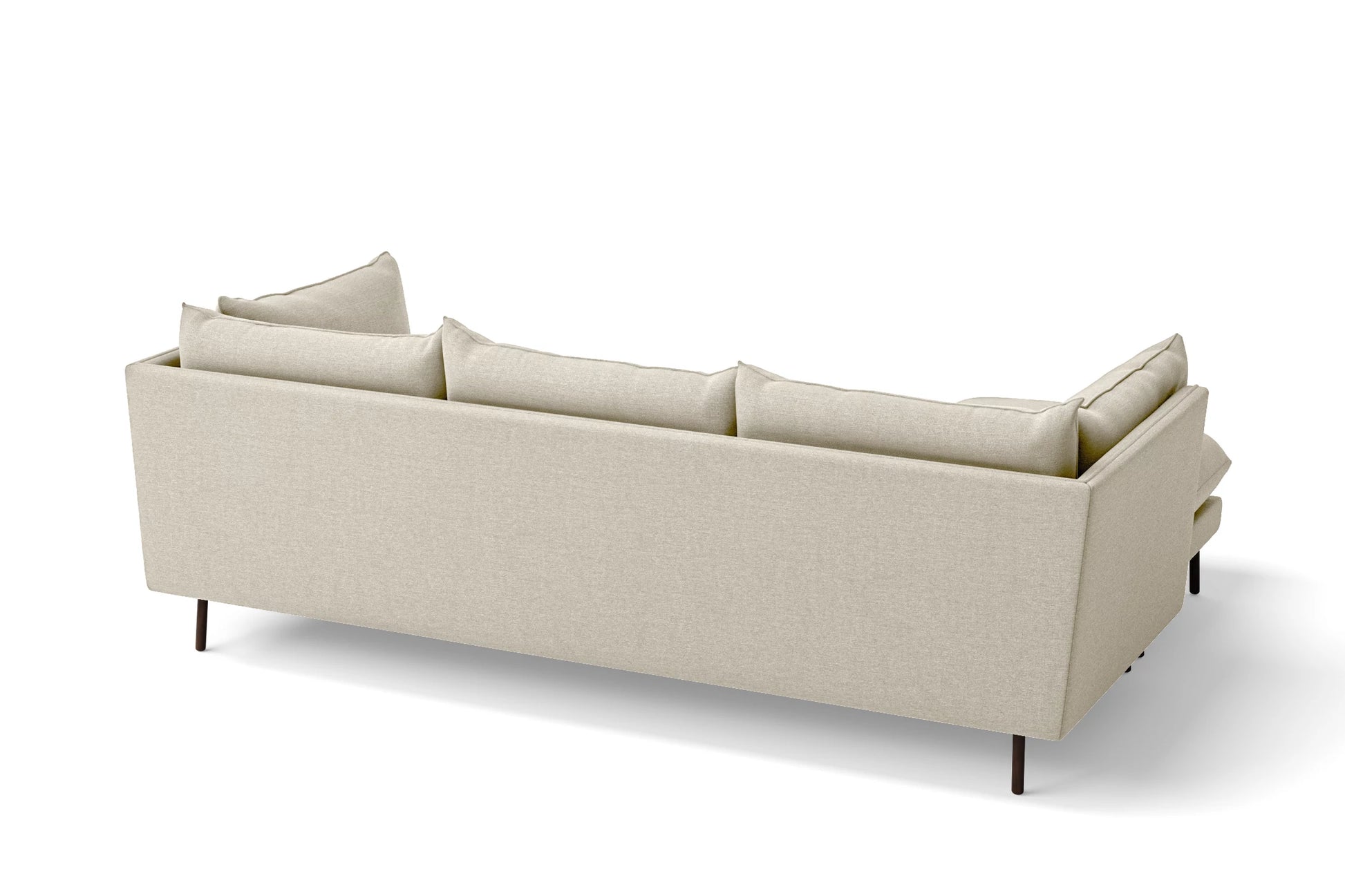 Pistoia 3 Seater Left Hand Facing Chaise Lounge Corner Sofa Cream Linen Fabric