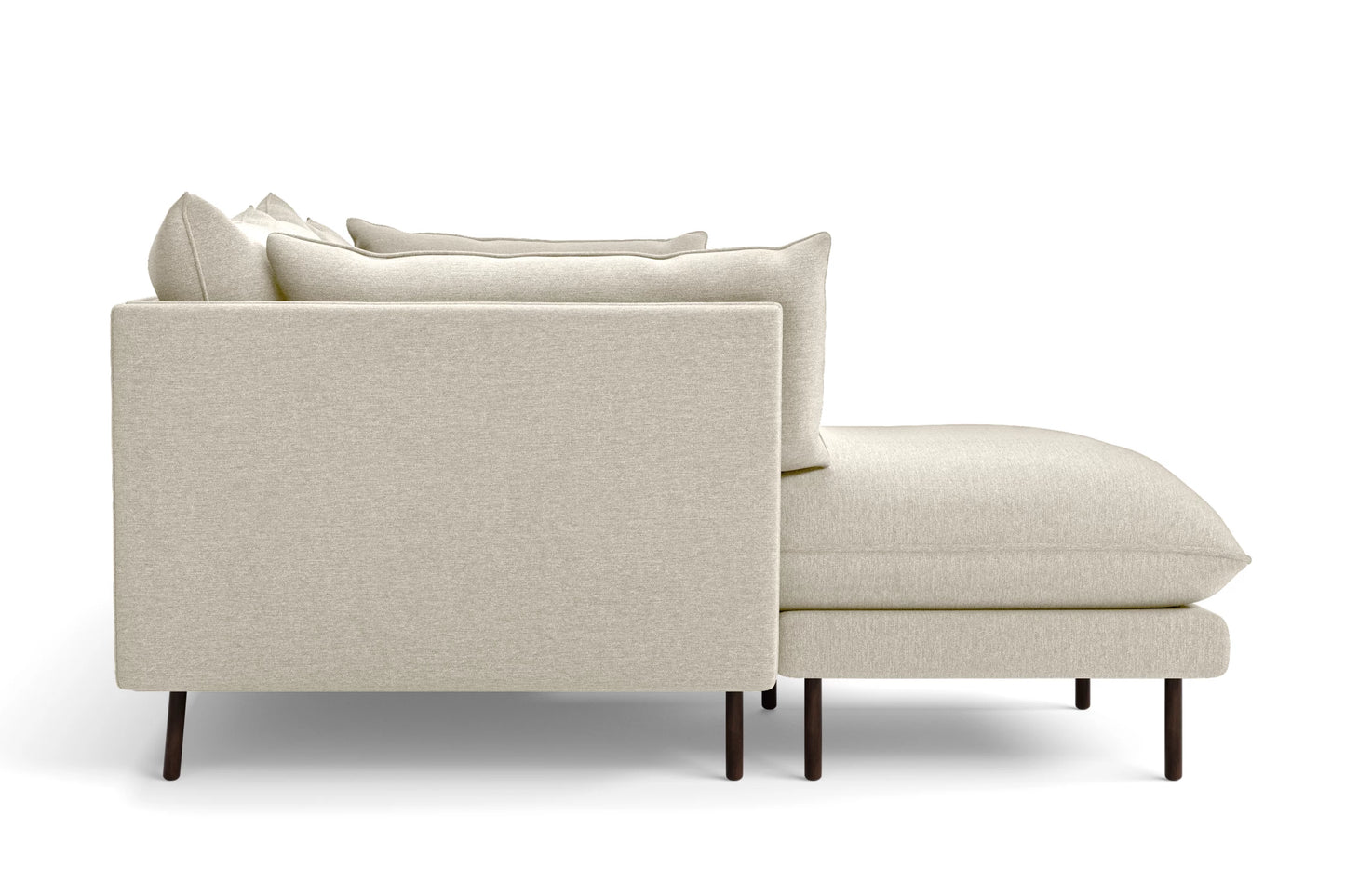 Pistoia 3 Seater Left Hand Facing Chaise Lounge Corner Sofa Cream Linen Fabric