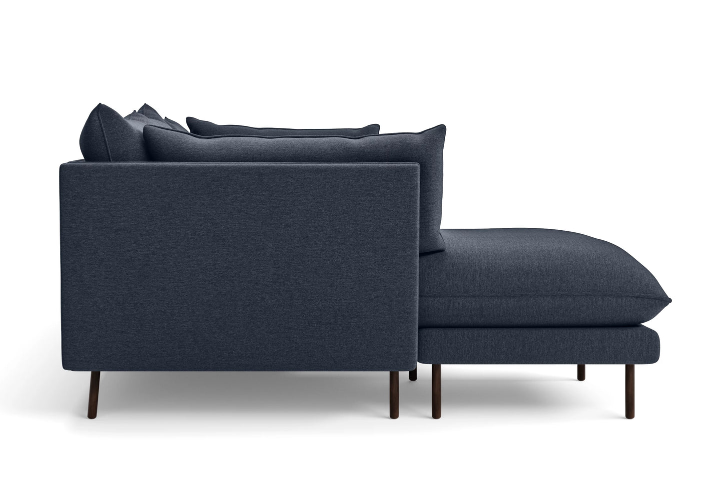 Pistoia 3 Seater Left Hand Facing Chaise Lounge Corner Sofa Dark Blue Linen Fabric