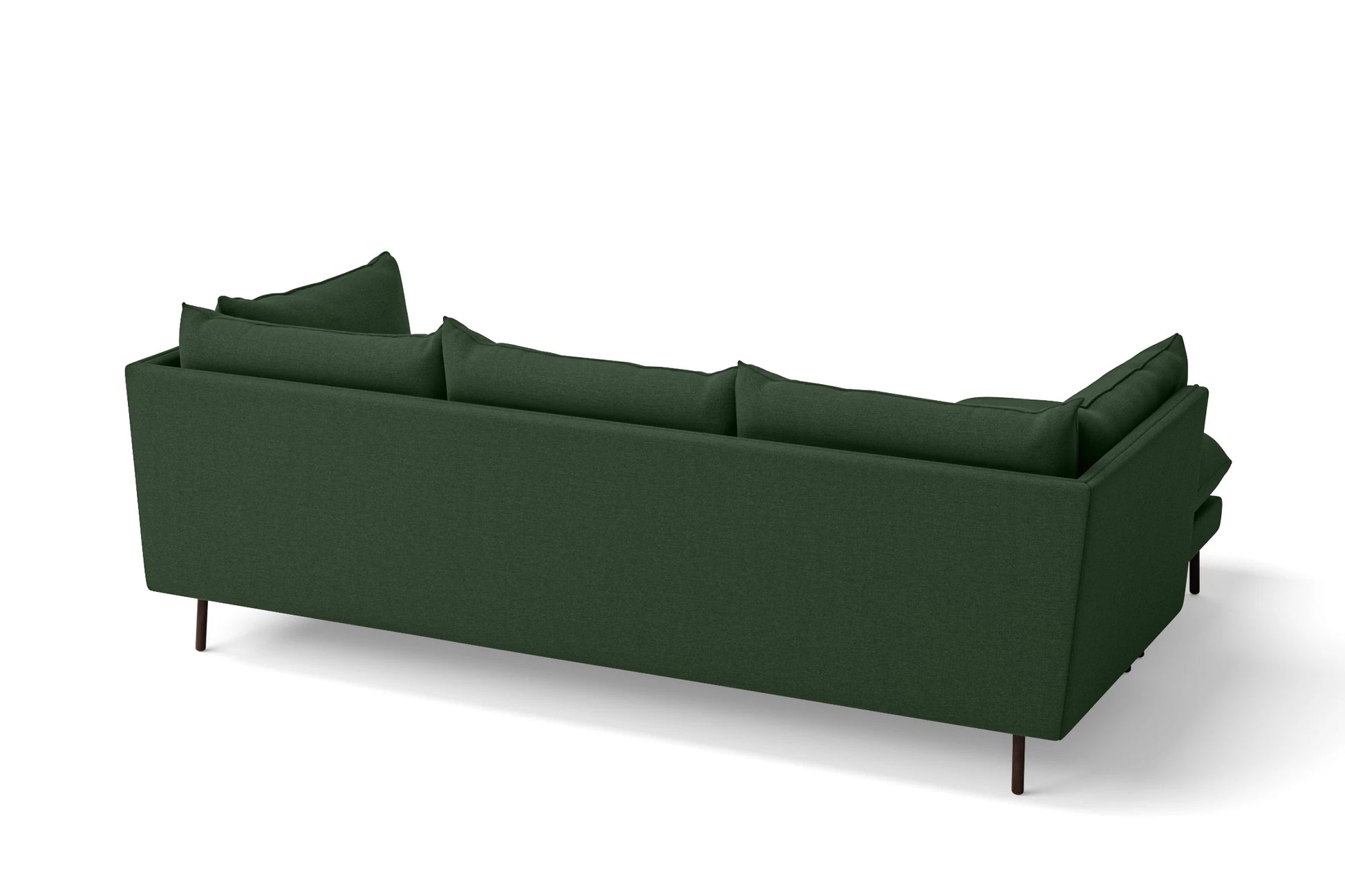 Pistoia 3 Seater Left Hand Facing Chaise Lounge Corner Sofa Forest Green Linen Fabric