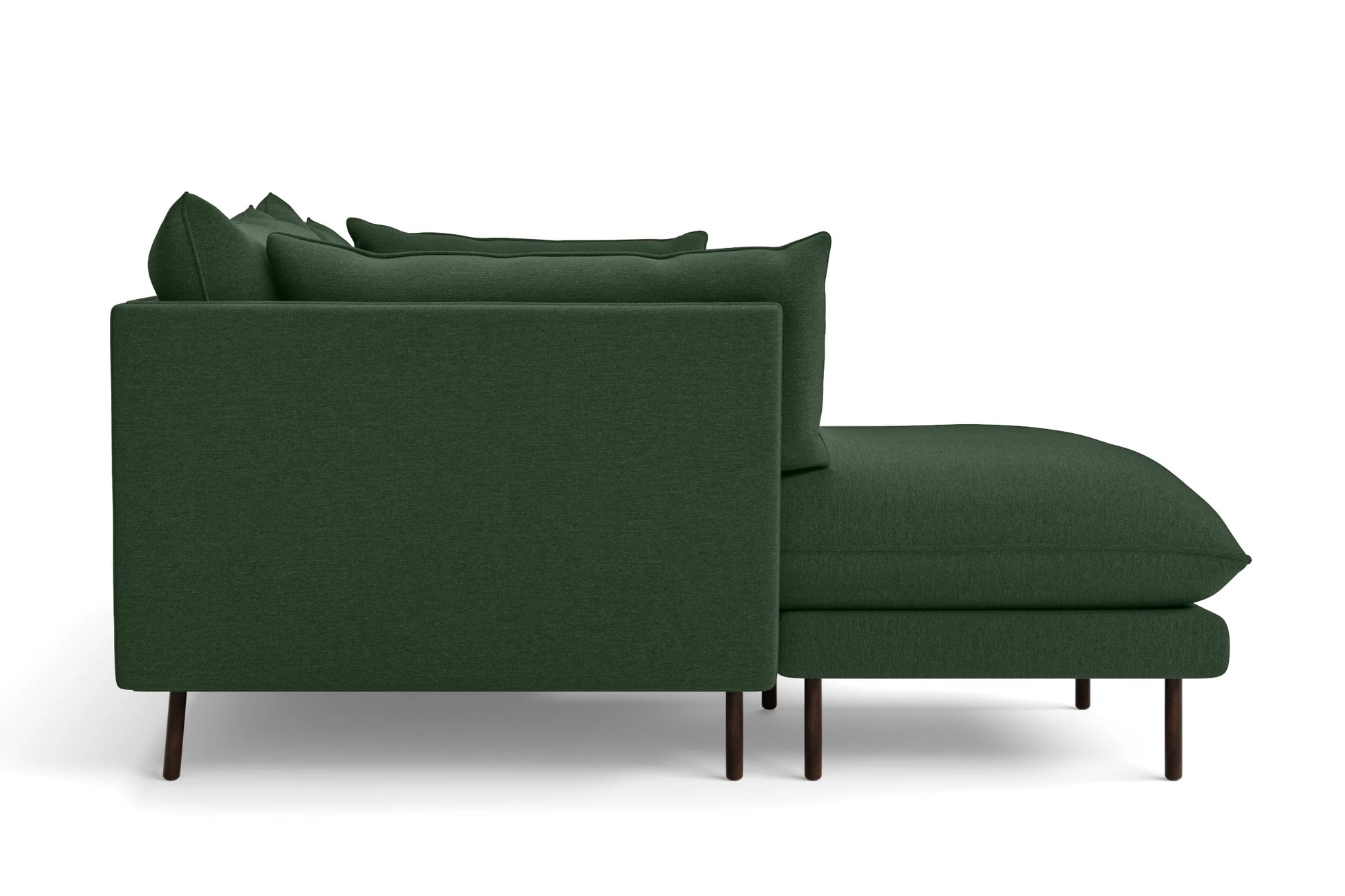 Pistoia 3 Seater Left Hand Facing Chaise Lounge Corner Sofa Forest Green Linen Fabric