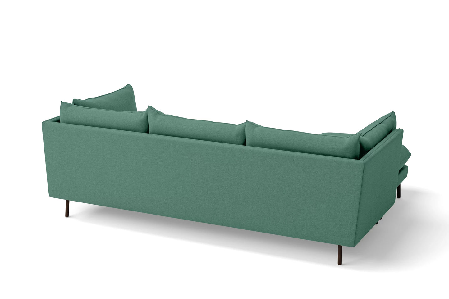 Pistoia 3 Seater Left Hand Facing Chaise Lounge Corner Sofa Mint Green Linen Fabric