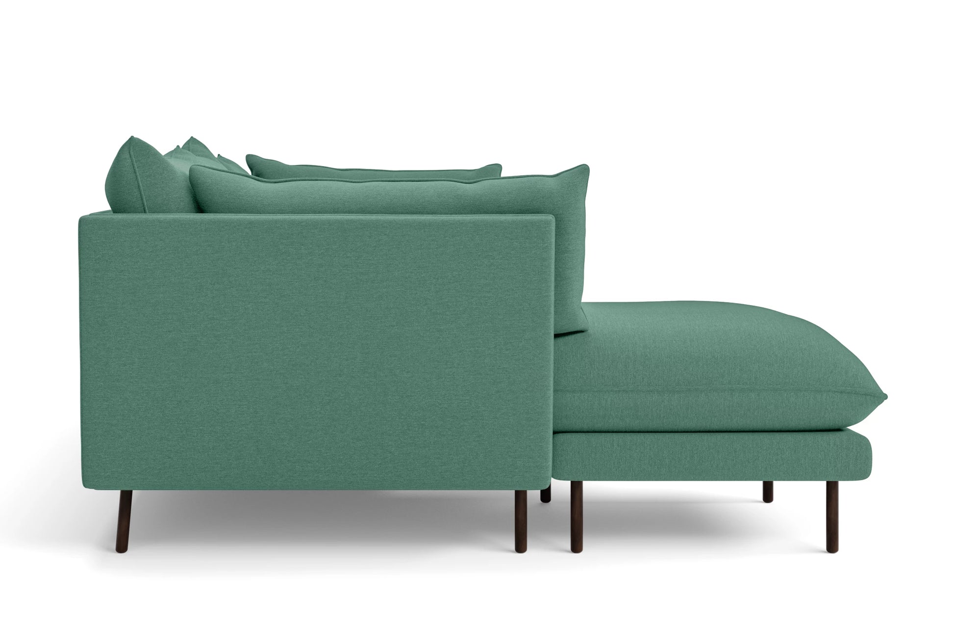 Pistoia 3 Seater Left Hand Facing Chaise Lounge Corner Sofa Mint Green Linen Fabric