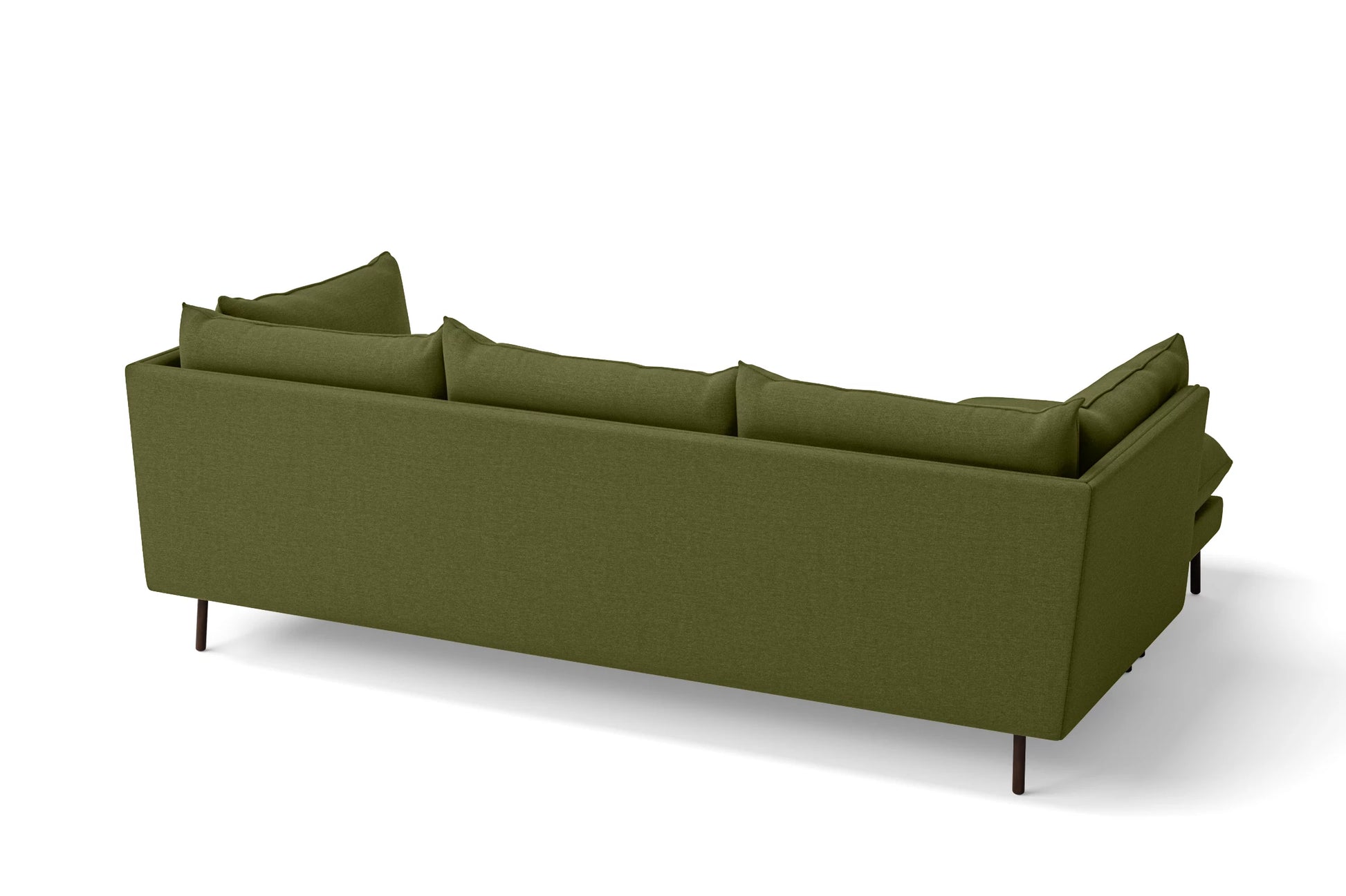 Pistoia 3 Seater Left Hand Facing Chaise Lounge Corner Sofa Olive Linen Fabric