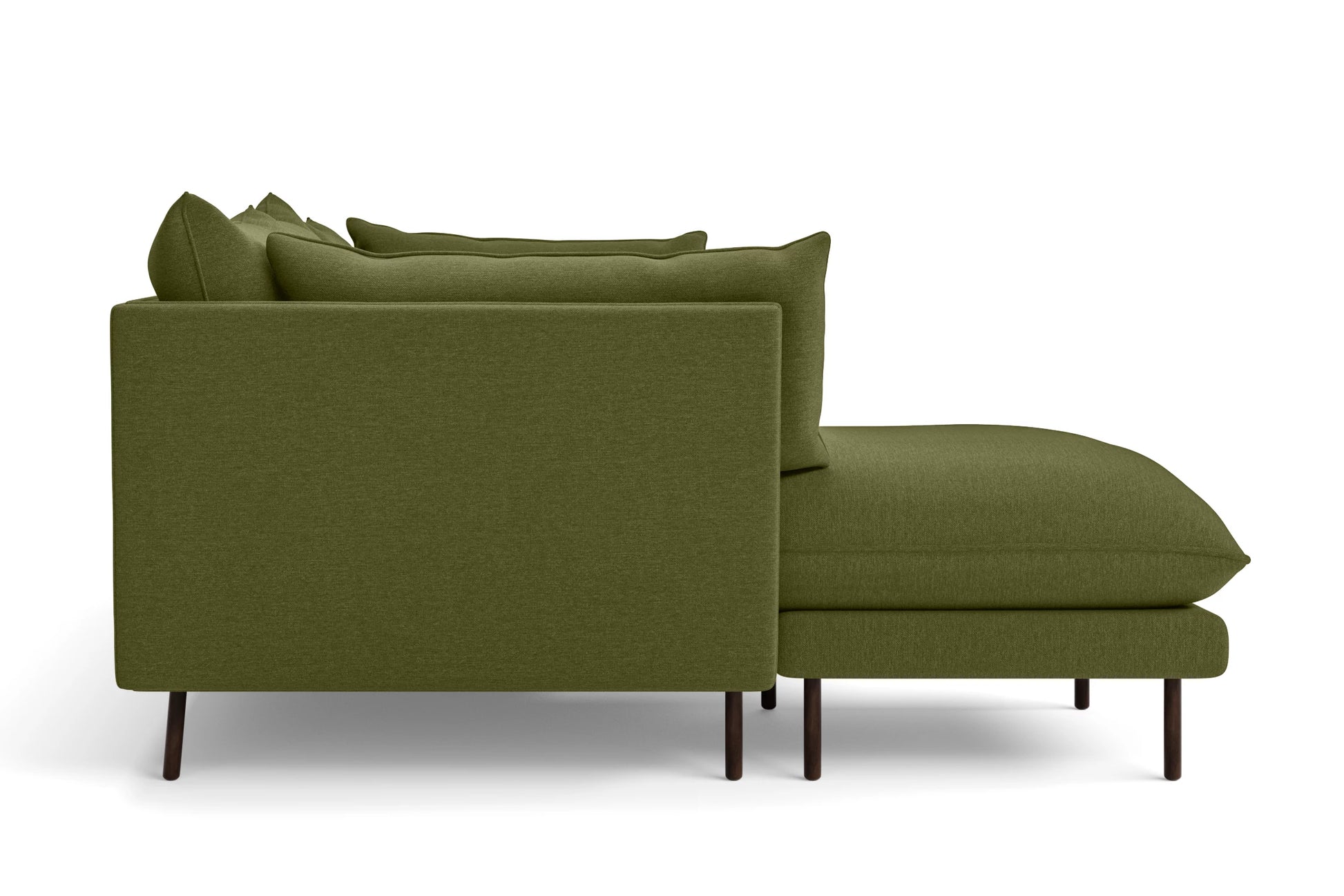 Pistoia 3 Seater Left Hand Facing Chaise Lounge Corner Sofa Olive Linen Fabric