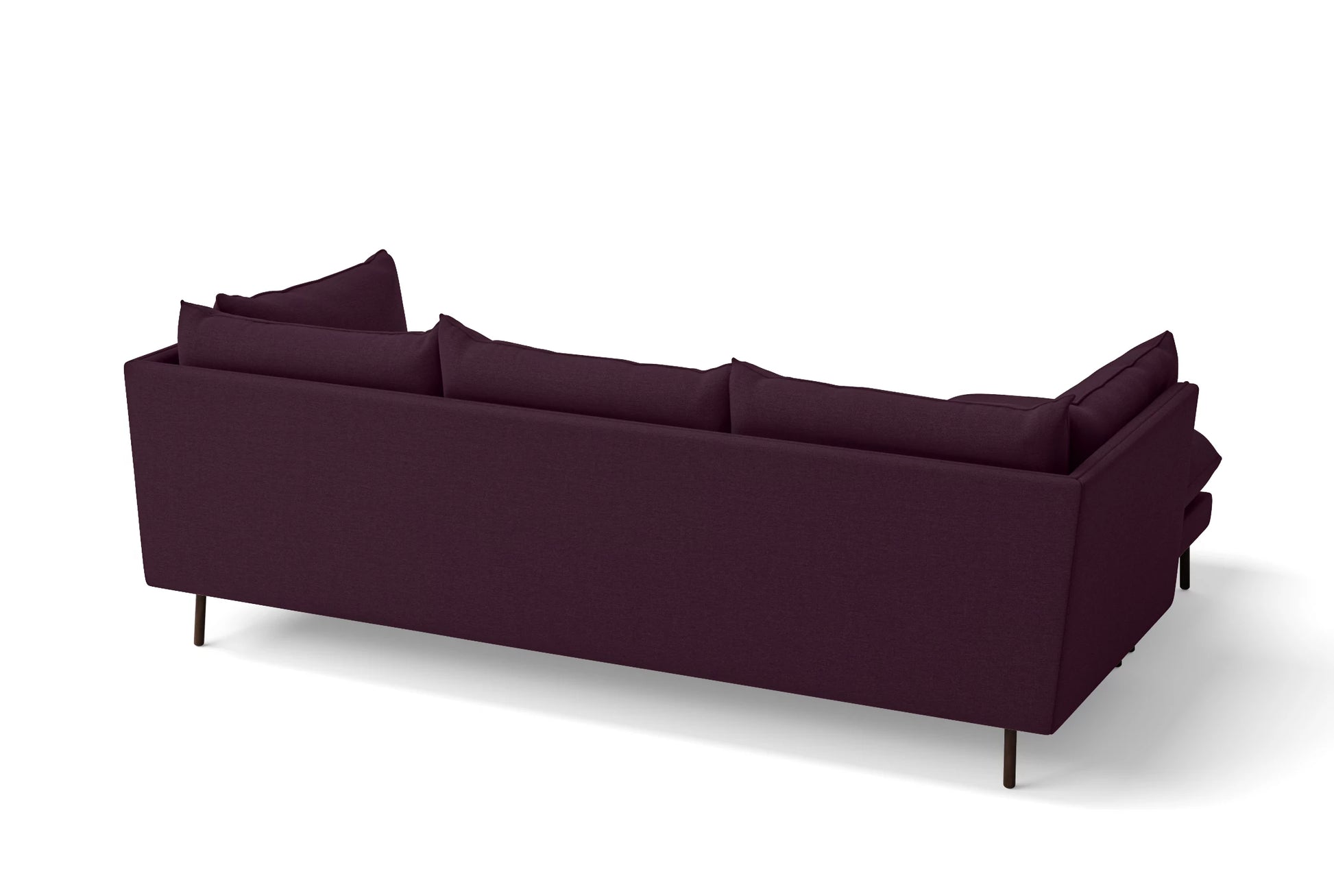 Pistoia 3 Seater Left Hand Facing Chaise Lounge Corner Sofa Purple Linen Fabric