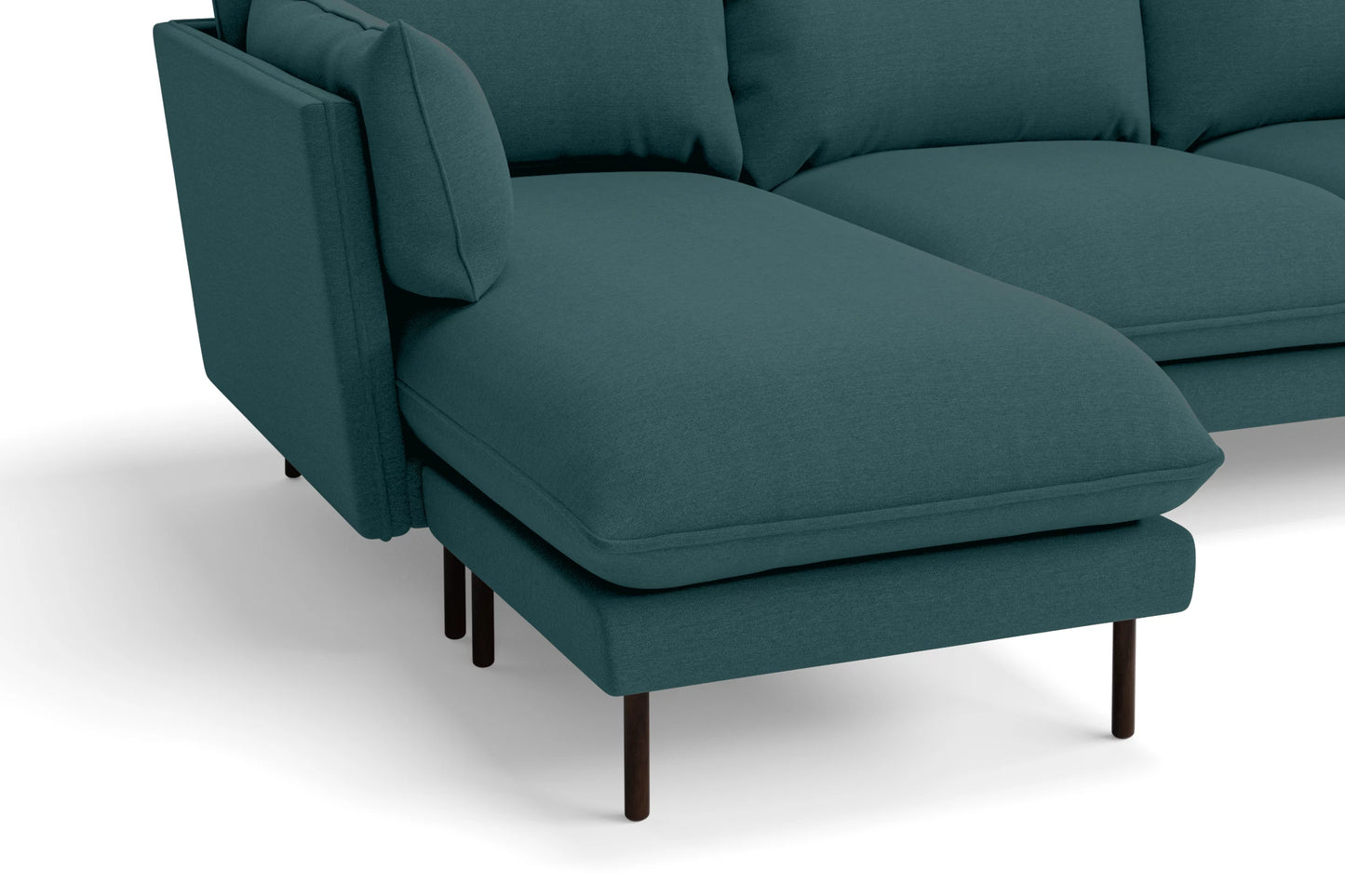 Pistoia 3 Seater Left Hand Facing Chaise Lounge Corner Sofa Teal Linen Fabric