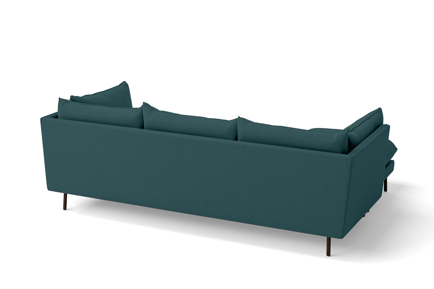 Pistoia 3 Seater Left Hand Facing Chaise Lounge Corner Sofa Teal Linen Fabric