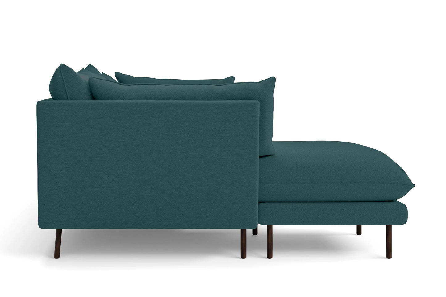 Pistoia 3 Seater Left Hand Facing Chaise Lounge Corner Sofa Teal Linen Fabric