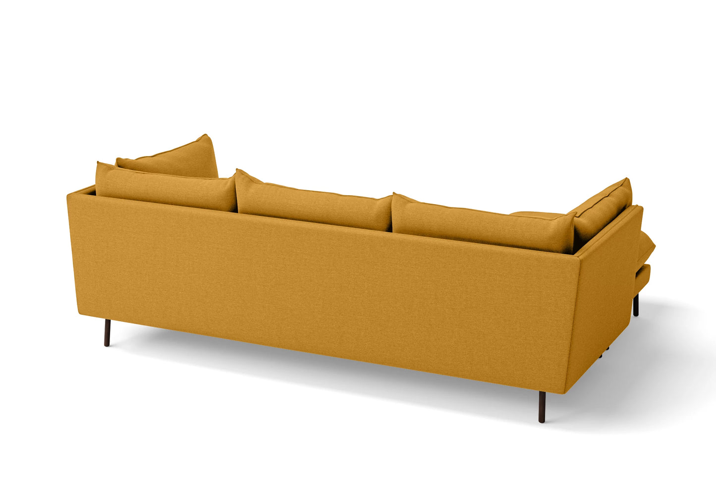 Pistoia 3 Seater Left Hand Facing Chaise Lounge Corner Sofa Yellow Linen Fabric