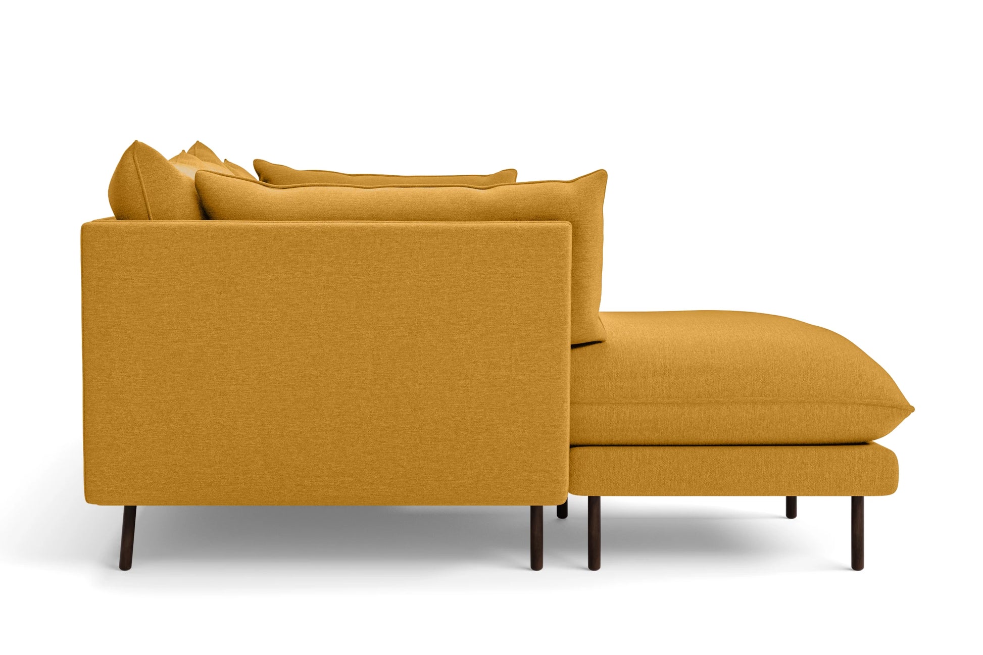 Pistoia 3 Seater Left Hand Facing Chaise Lounge Corner Sofa Yellow Linen Fabric