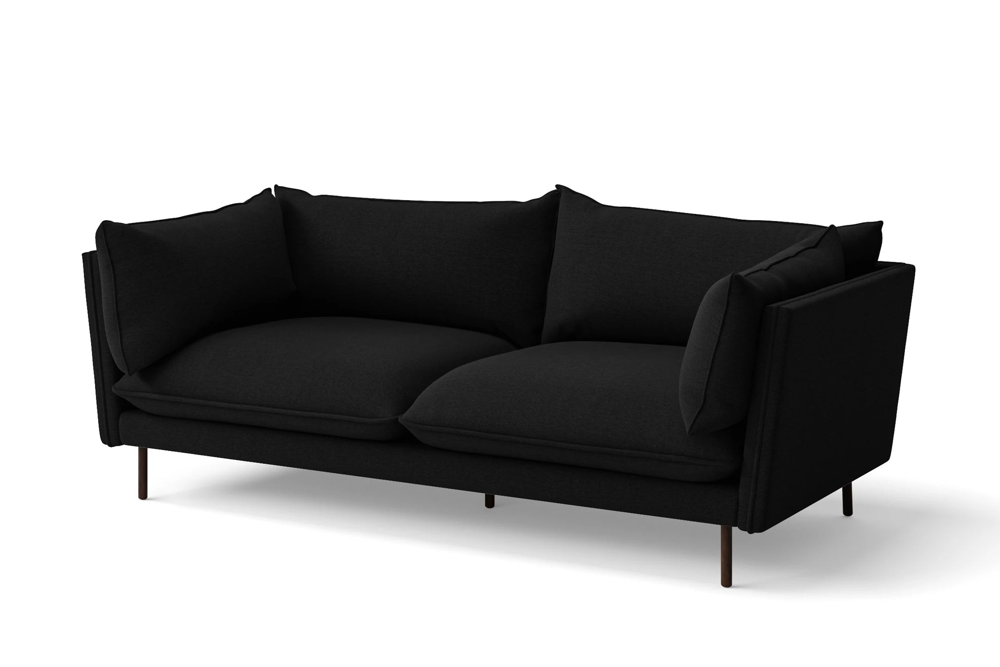 Pistoia 3 Seater Sofa Black Linen Fabric