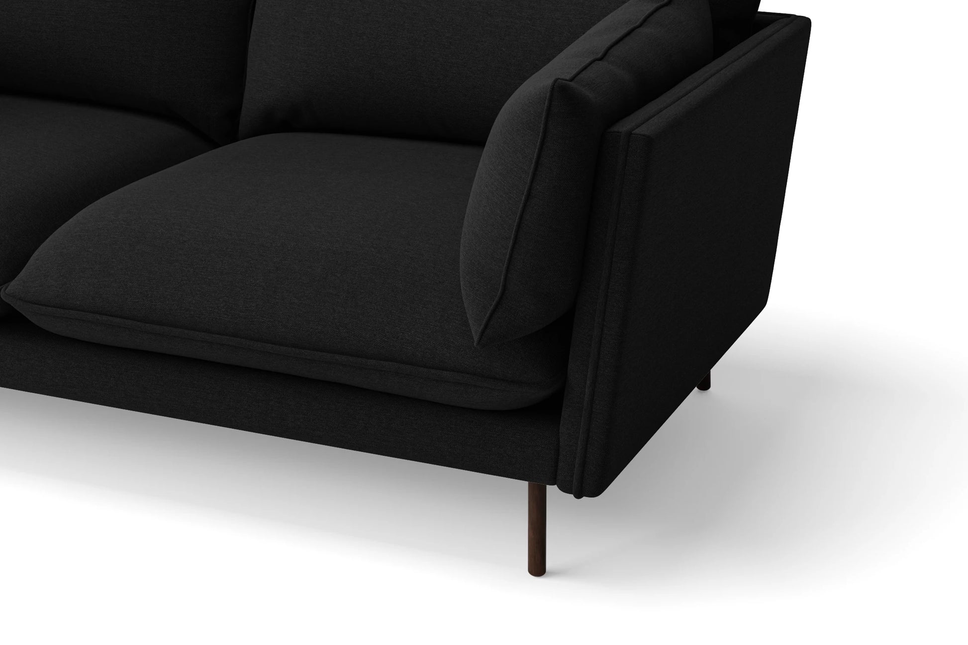 Pistoia 3 Seater Sofa Black Linen Fabric