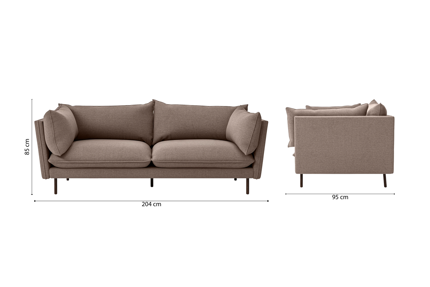 Pistoia 3 Seater Sofa Caramel Linen Fabric