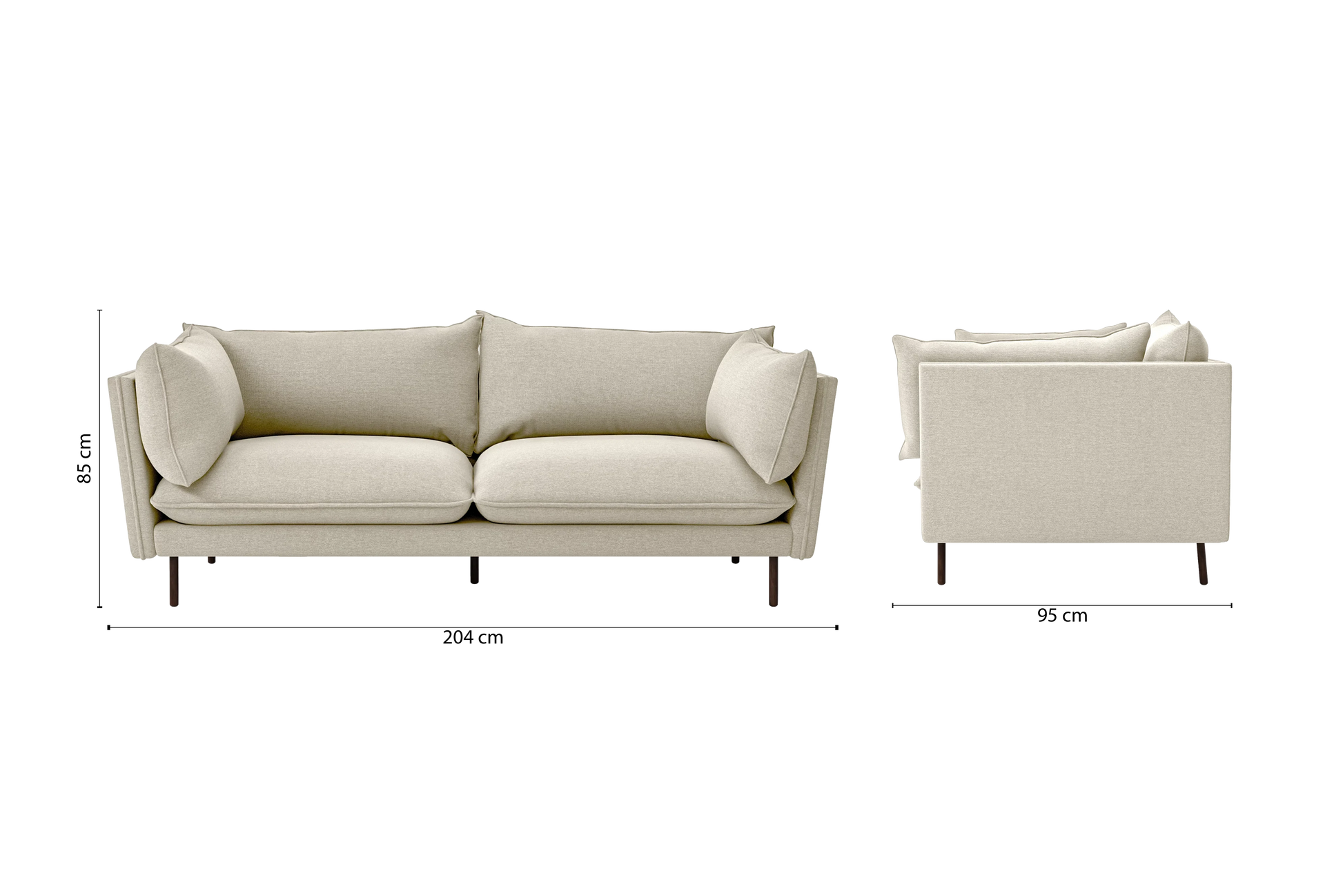 Pistoia 3 Seater Sofa Cream Linen Fabric