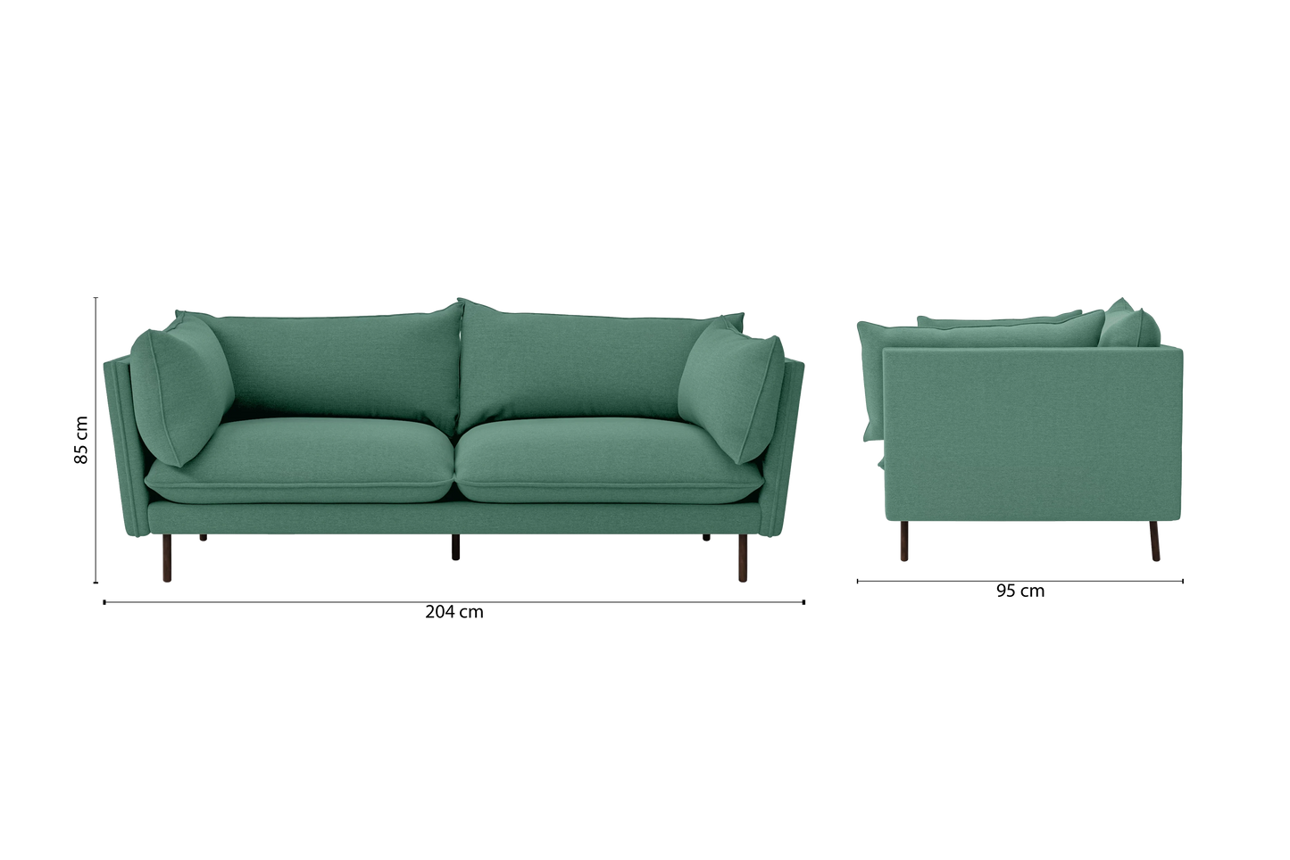 Pistoia 3 Seater Sofa Mint Green Linen Fabric