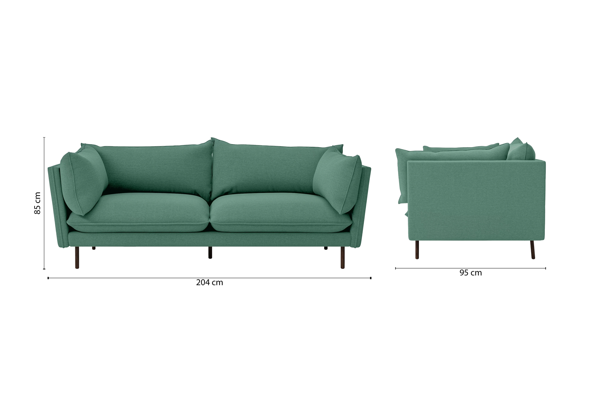 Pistoia 3 Seater Sofa Mint Green Linen Fabric