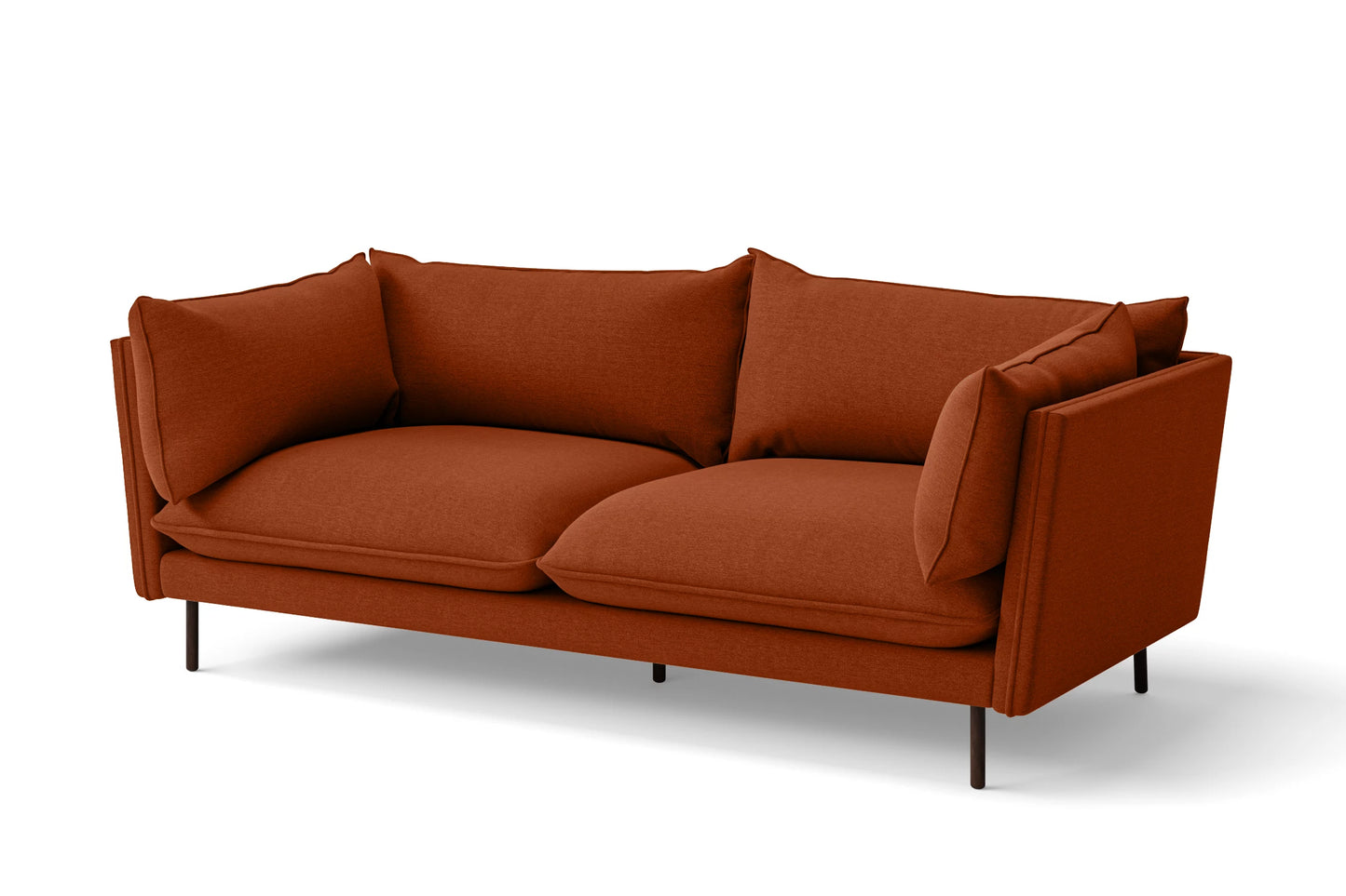 Pistoia 3 Seater Sofa Orange Linen Fabric