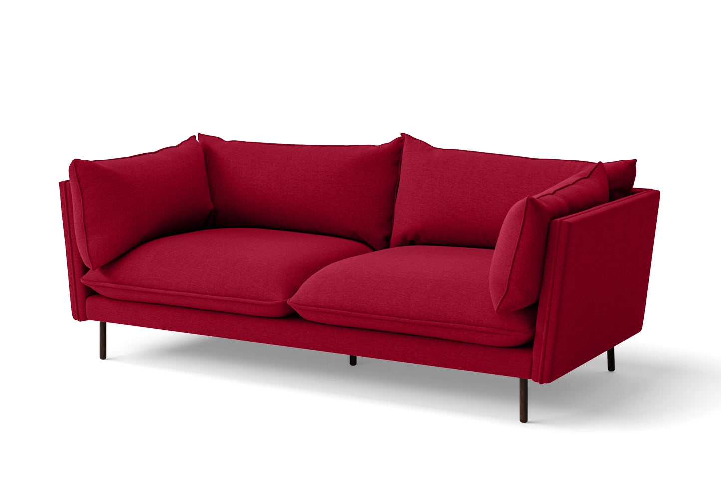 Pistoia 3 Seater Sofa Red Linen Fabric