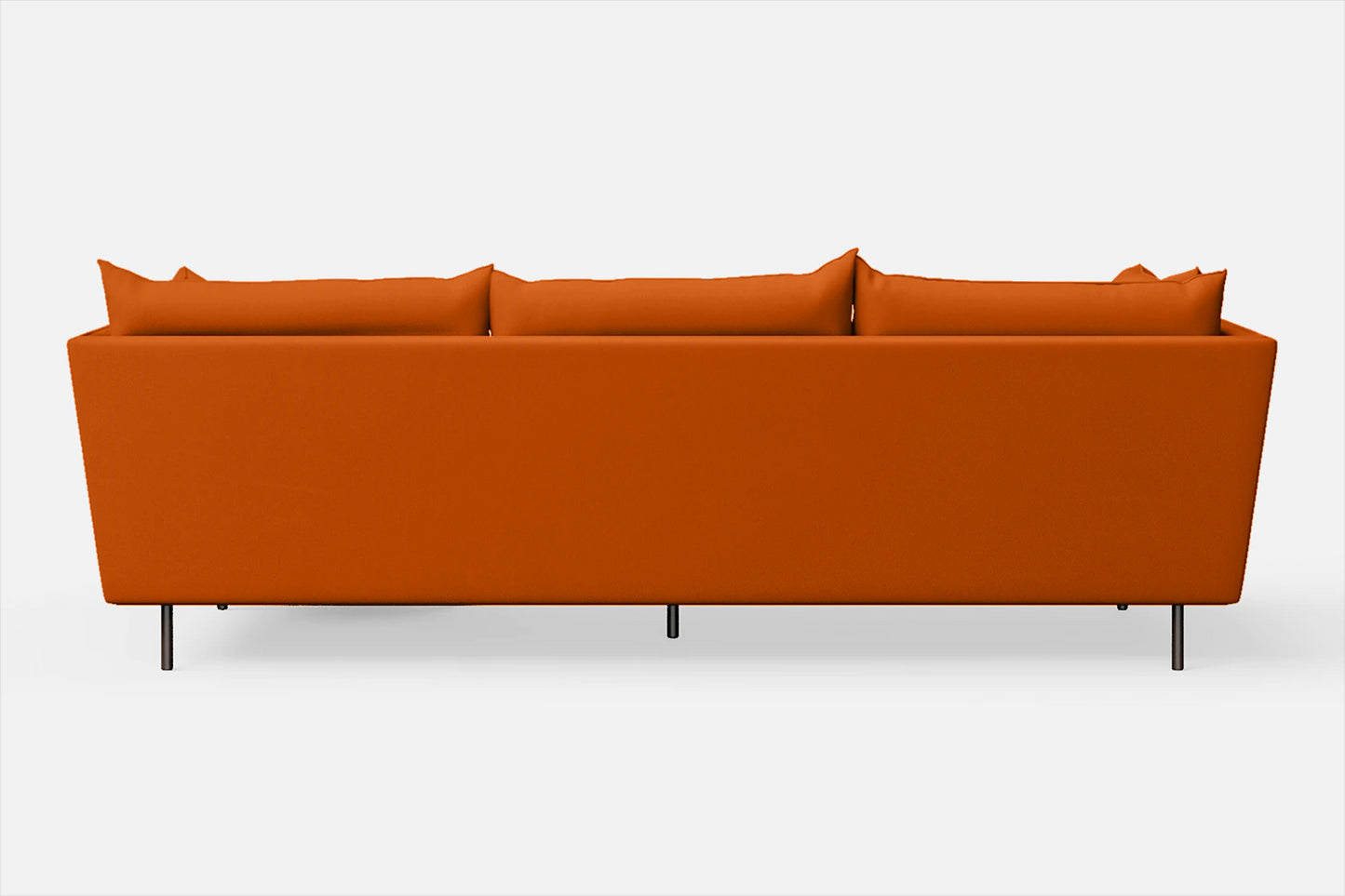 Pistoia 3 Seater Right Hand Facing Chaise Lounge Corner Sofa Orange Leather