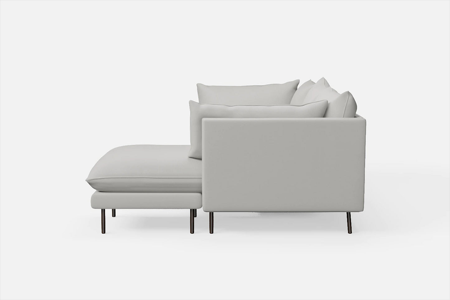 Pistoia 3 Seater Right Hand Facing Chaise Lounge Corner Sofa White Leather