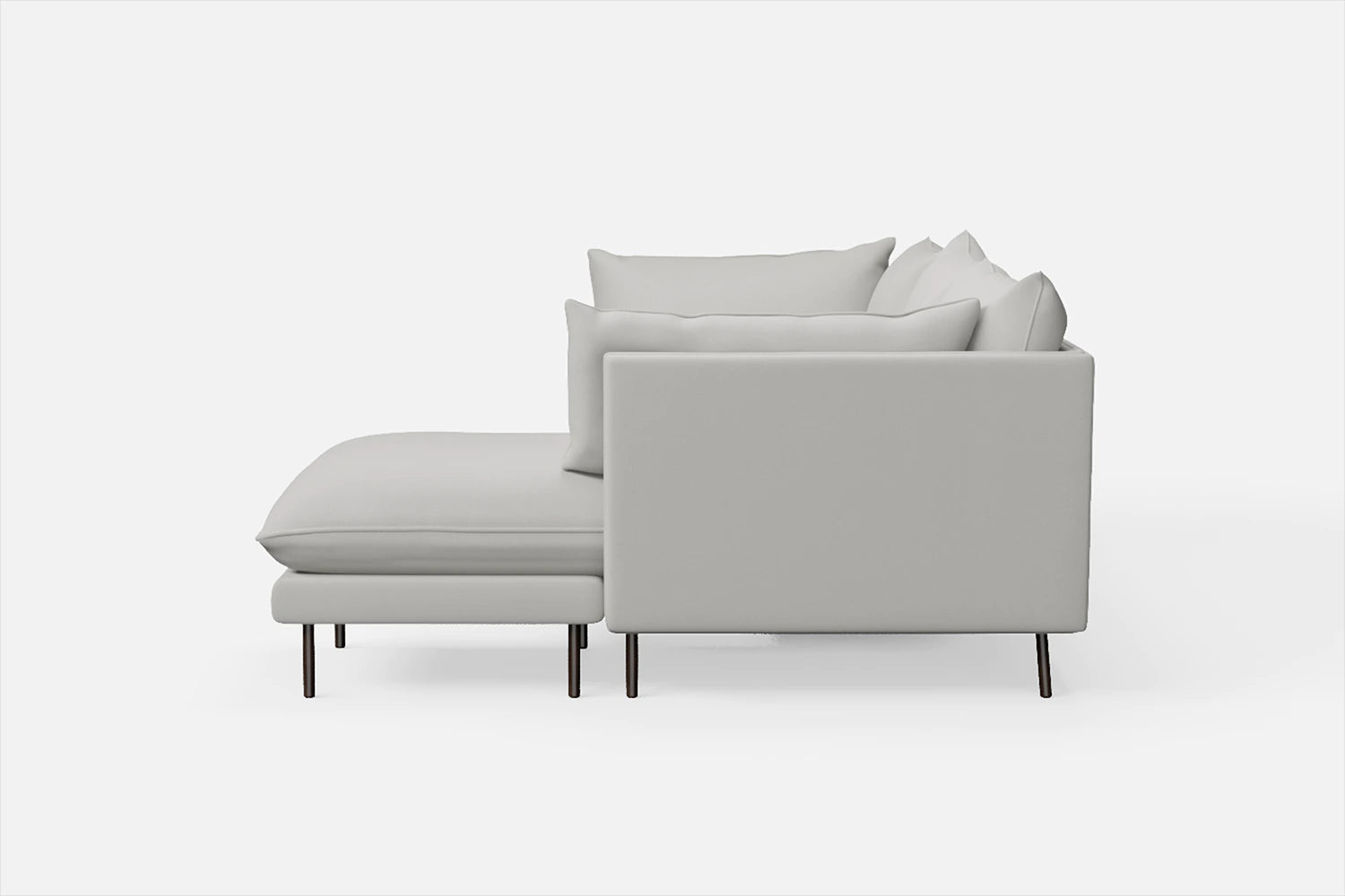 Pistoia 3 Seater Right Hand Facing Chaise Lounge Corner Sofa White Leather