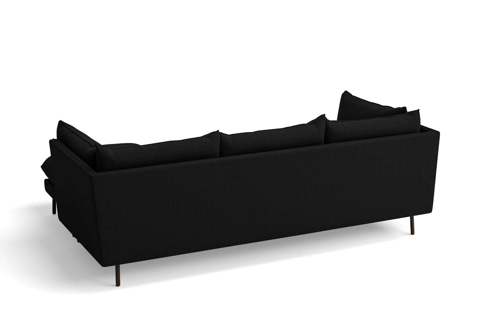 Pistoia 3 Seater Right Hand Facing Chaise Lounge Corner Sofa Black Linen Fabric