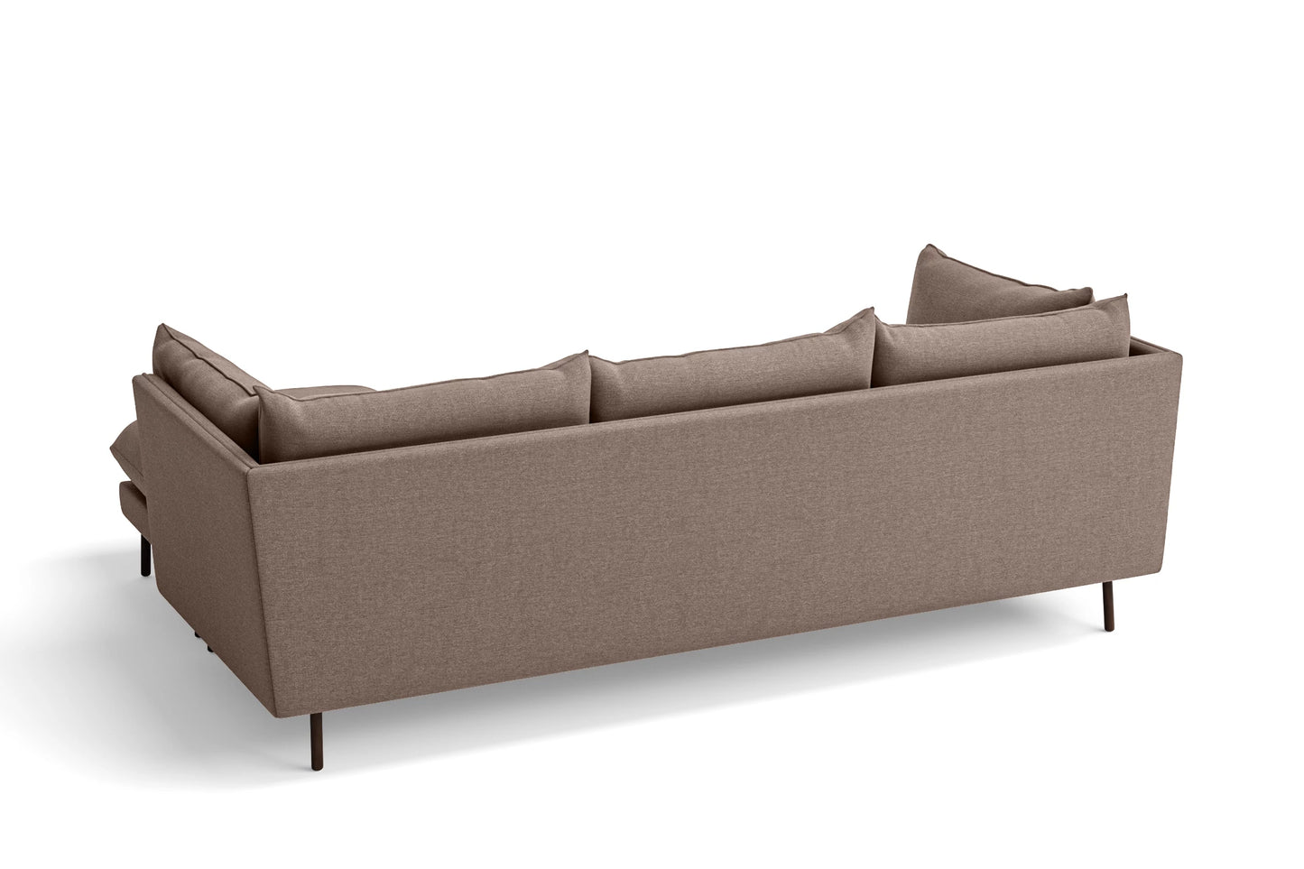 Pistoia 3 Seater Right Hand Facing Chaise Lounge Corner Sofa Caramel Linen Fabric