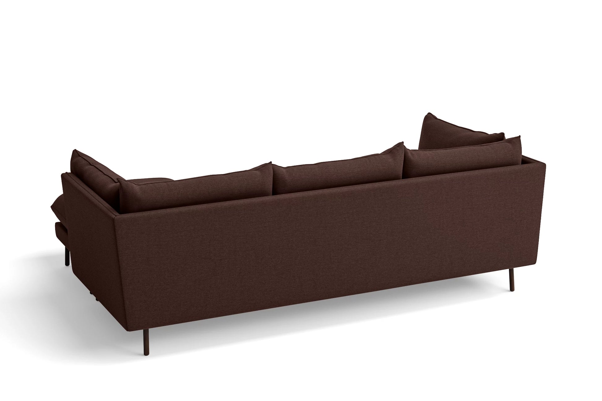 Pistoia 3 Seater Right Hand Facing Chaise Lounge Corner Sofa Coffee Brown Linen Fabric