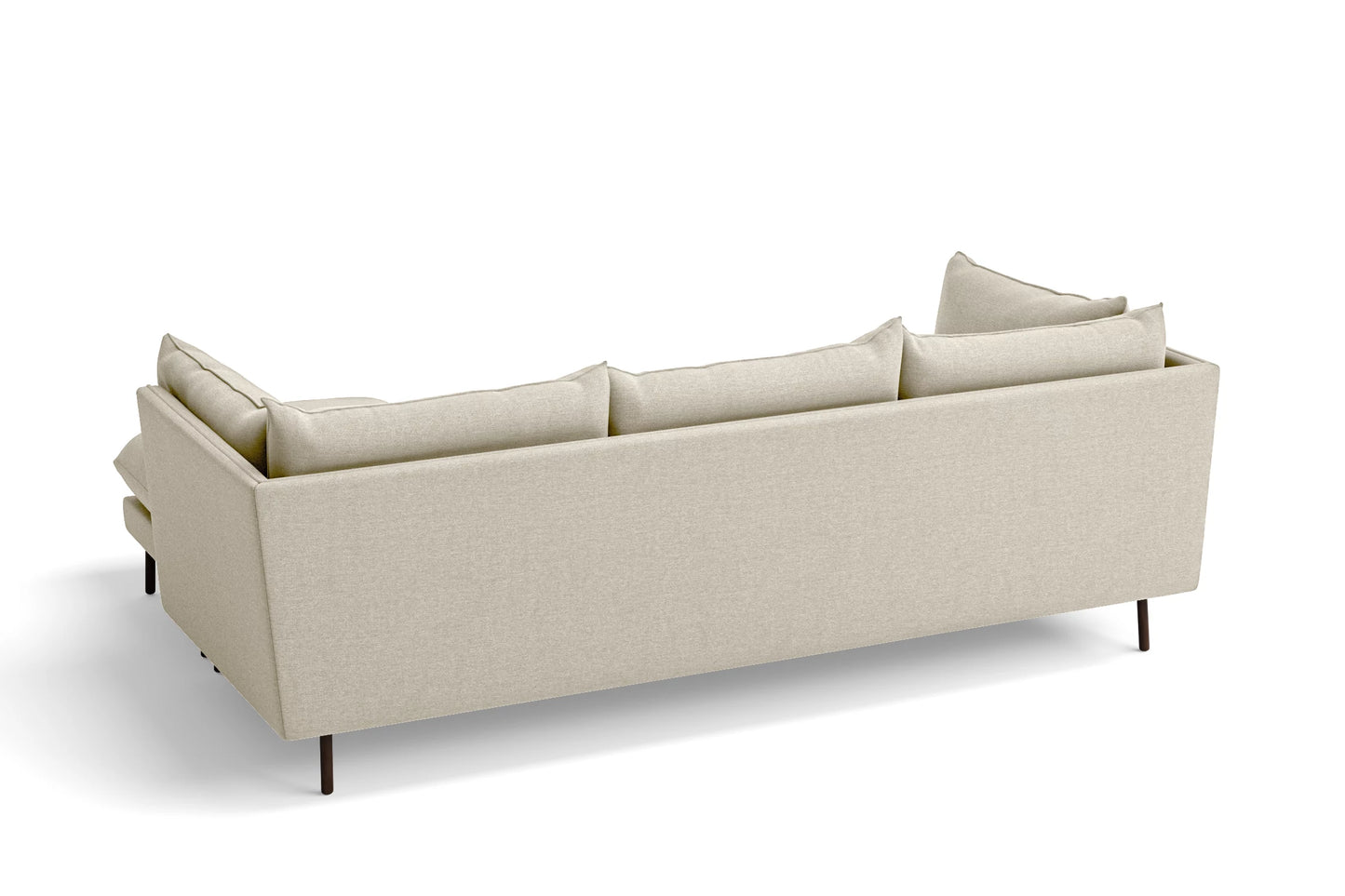 Pistoia 3 Seater Right Hand Facing Chaise Lounge Corner Sofa Cream Linen Fabric