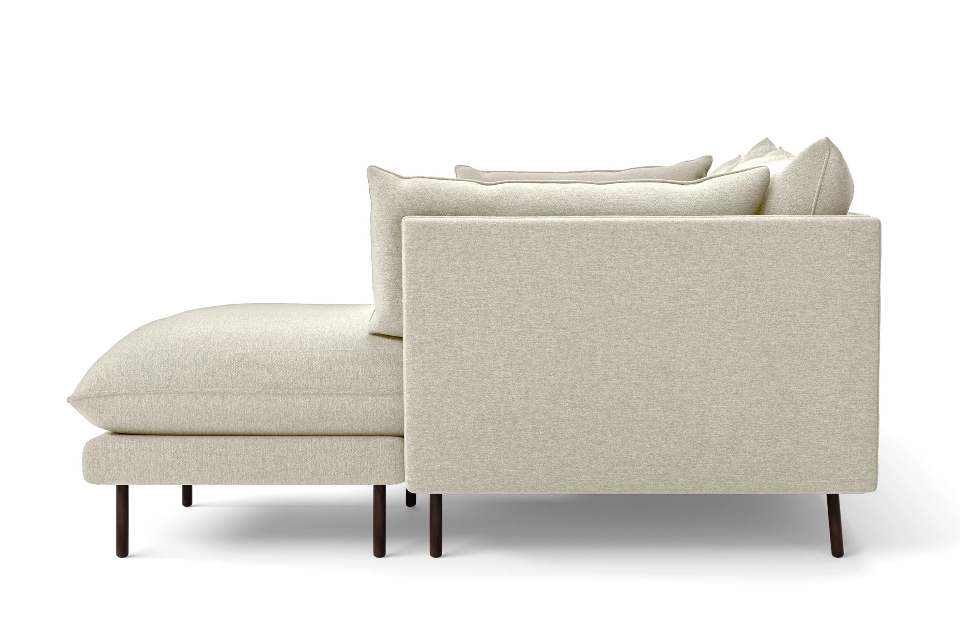 Pistoia 3 Seater Right Hand Facing Chaise Lounge Corner Sofa Cream Linen Fabric