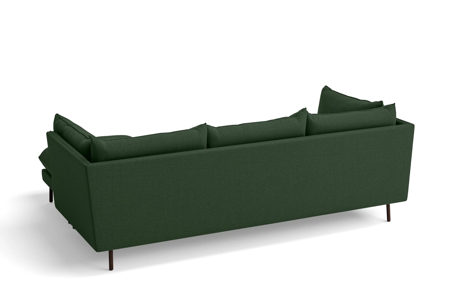 Pistoia 3 Seater Right Hand Facing Chaise Lounge Corner Sofa Forest Green Linen Fabric