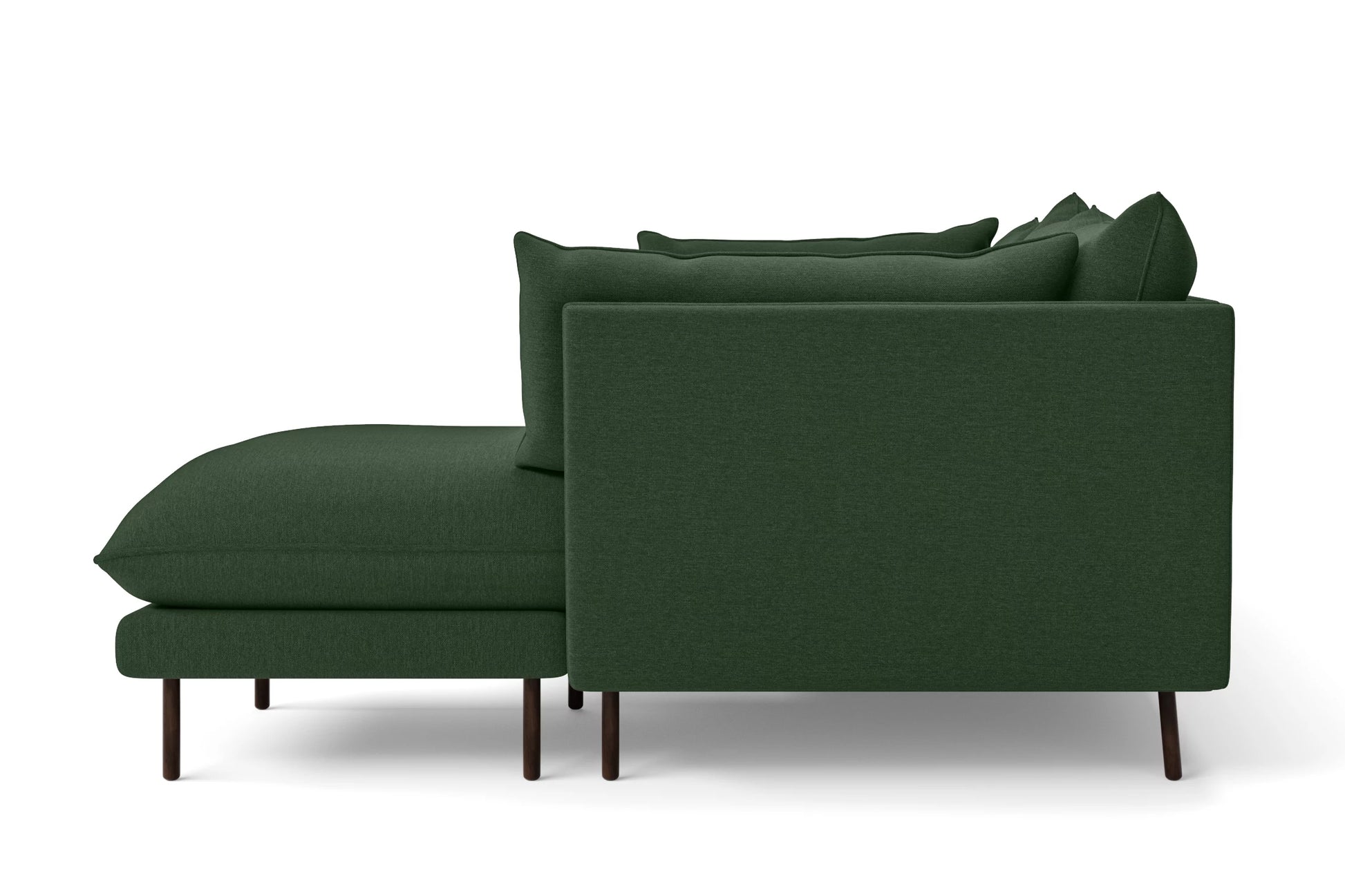 Pistoia 3 Seater Right Hand Facing Chaise Lounge Corner Sofa Forest Green Linen Fabric