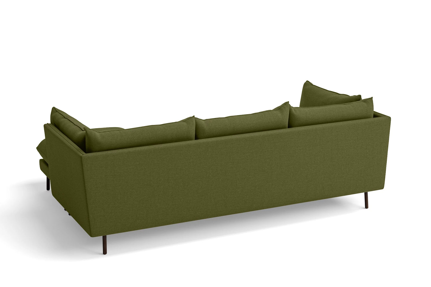 Pistoia 3 Seater Right Hand Facing Chaise Lounge Corner Sofa Olive Linen Fabric