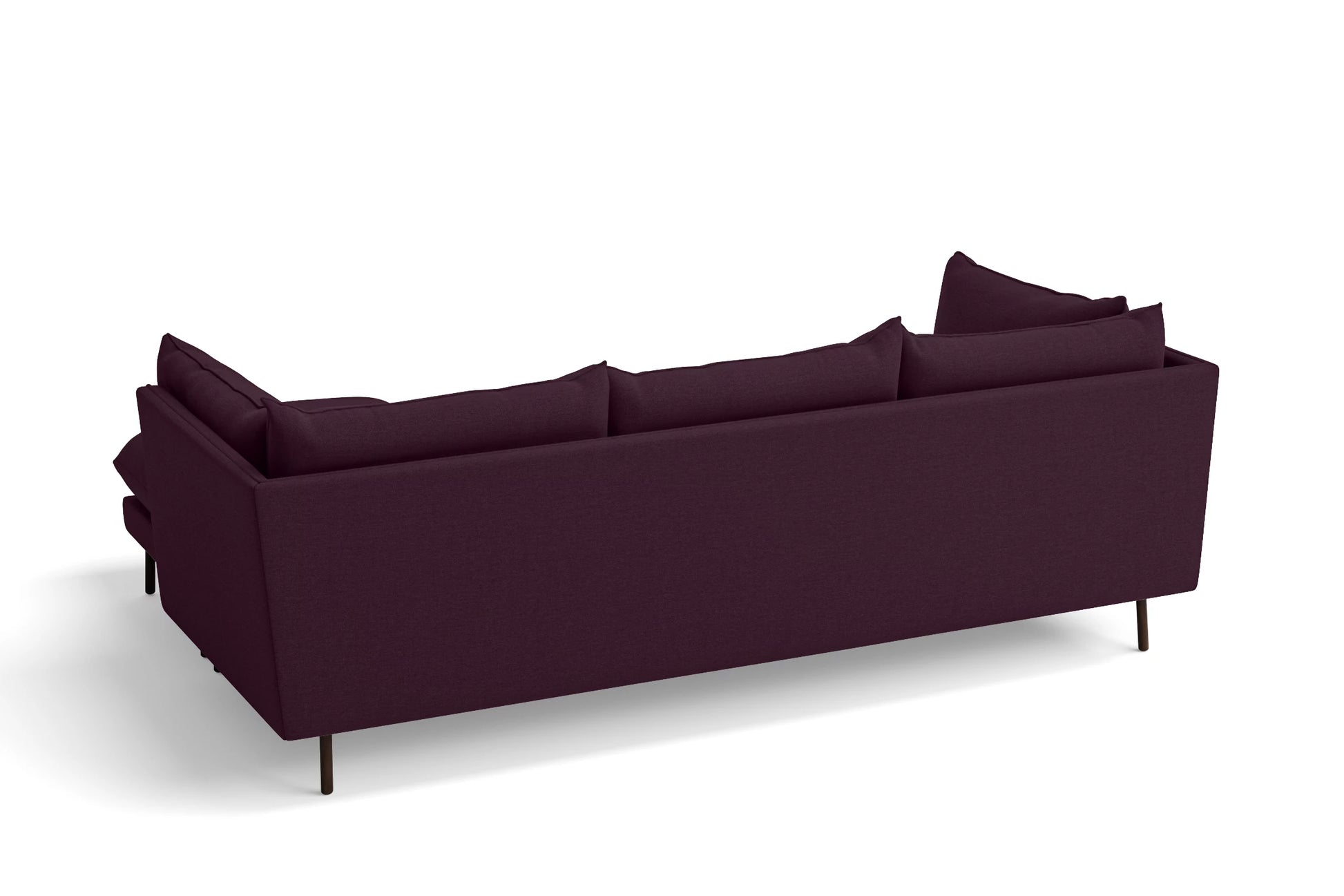 Pistoia 3 Seater Right Hand Facing Chaise Lounge Corner Sofa Purple Linen Fabric