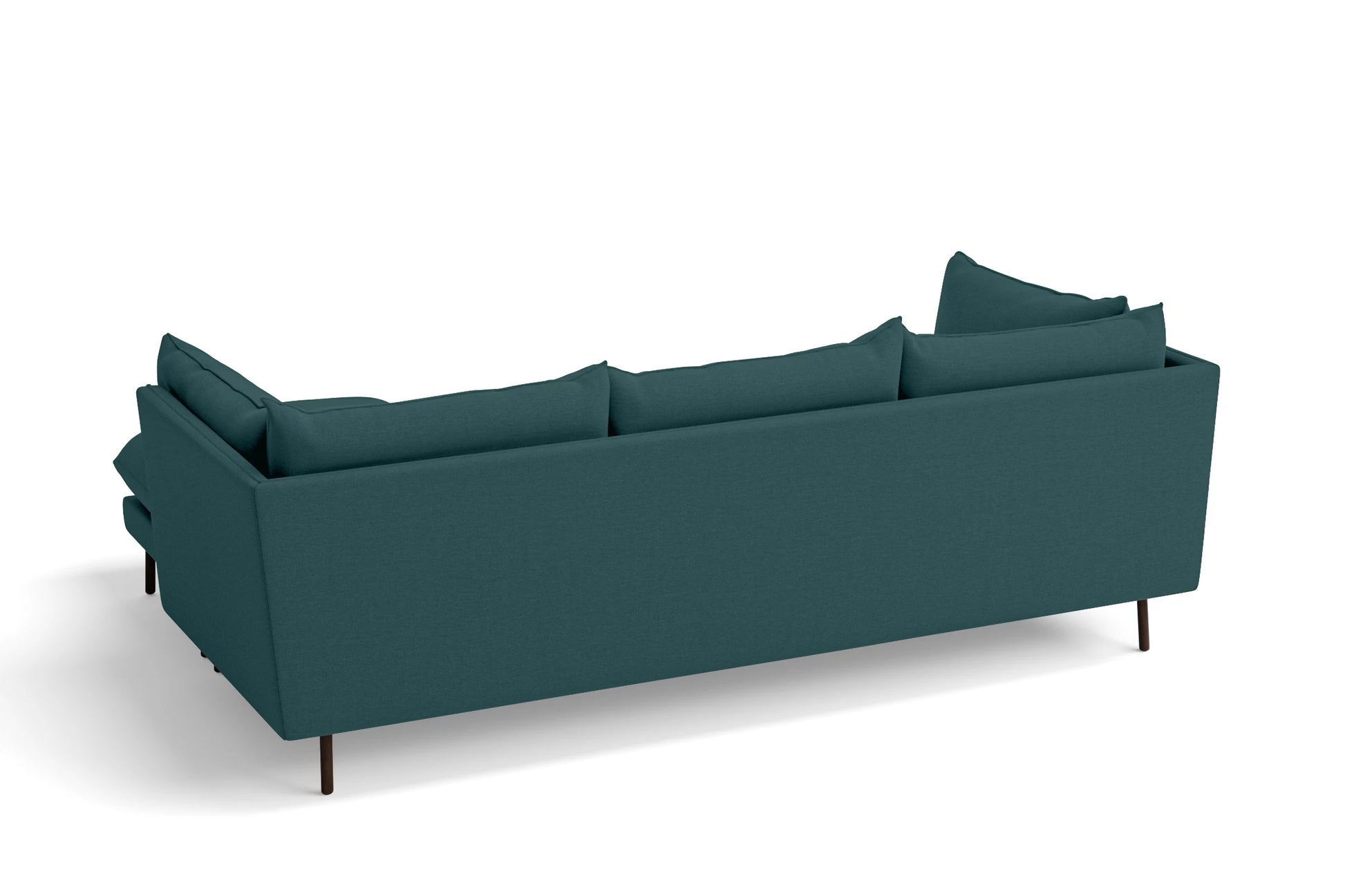 Pistoia 3 Seater Right Hand Facing Chaise Lounge Corner Sofa Teal Linen Fabric